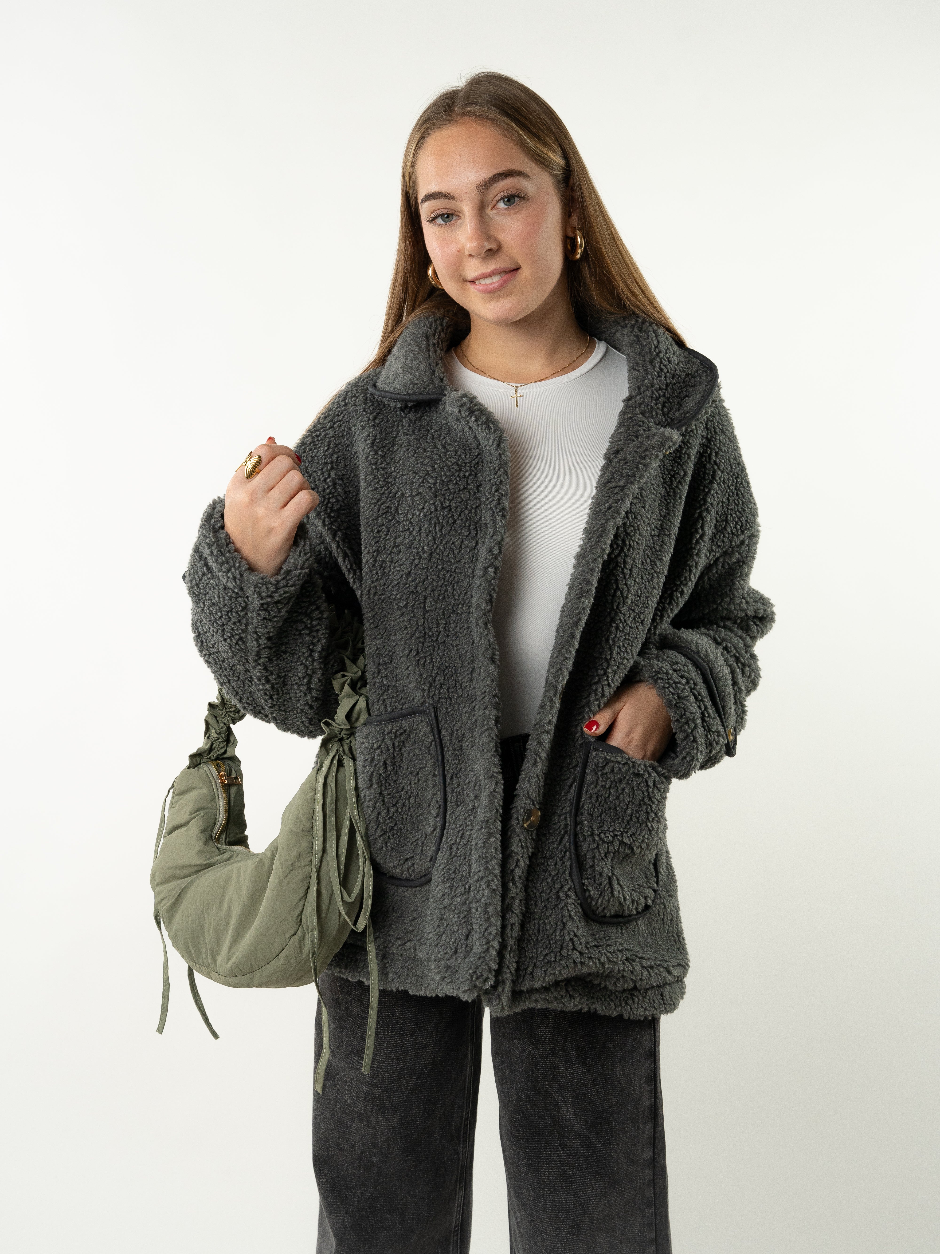 Teddyjacke Amber - Anthrazit
