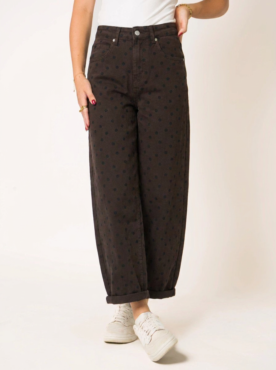 Chocolate Polka Dot Balloon Jeans