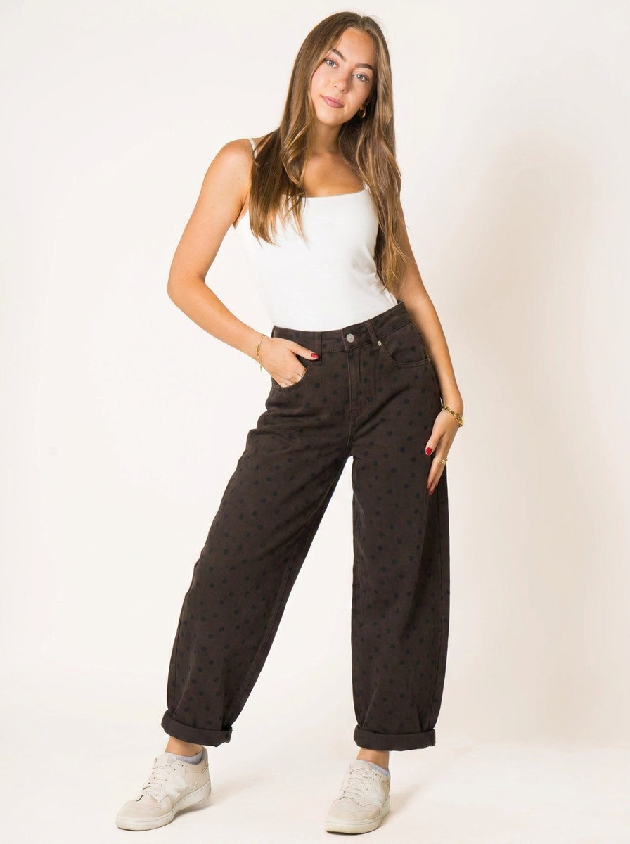Chocolate Polka Dot Balloon Jeans