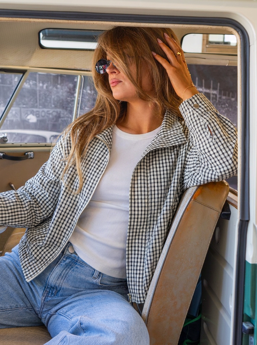 Pretty Much Trouble Plaid Jacket