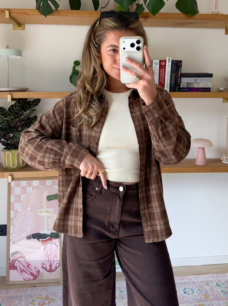 Choco Plaid Blouse