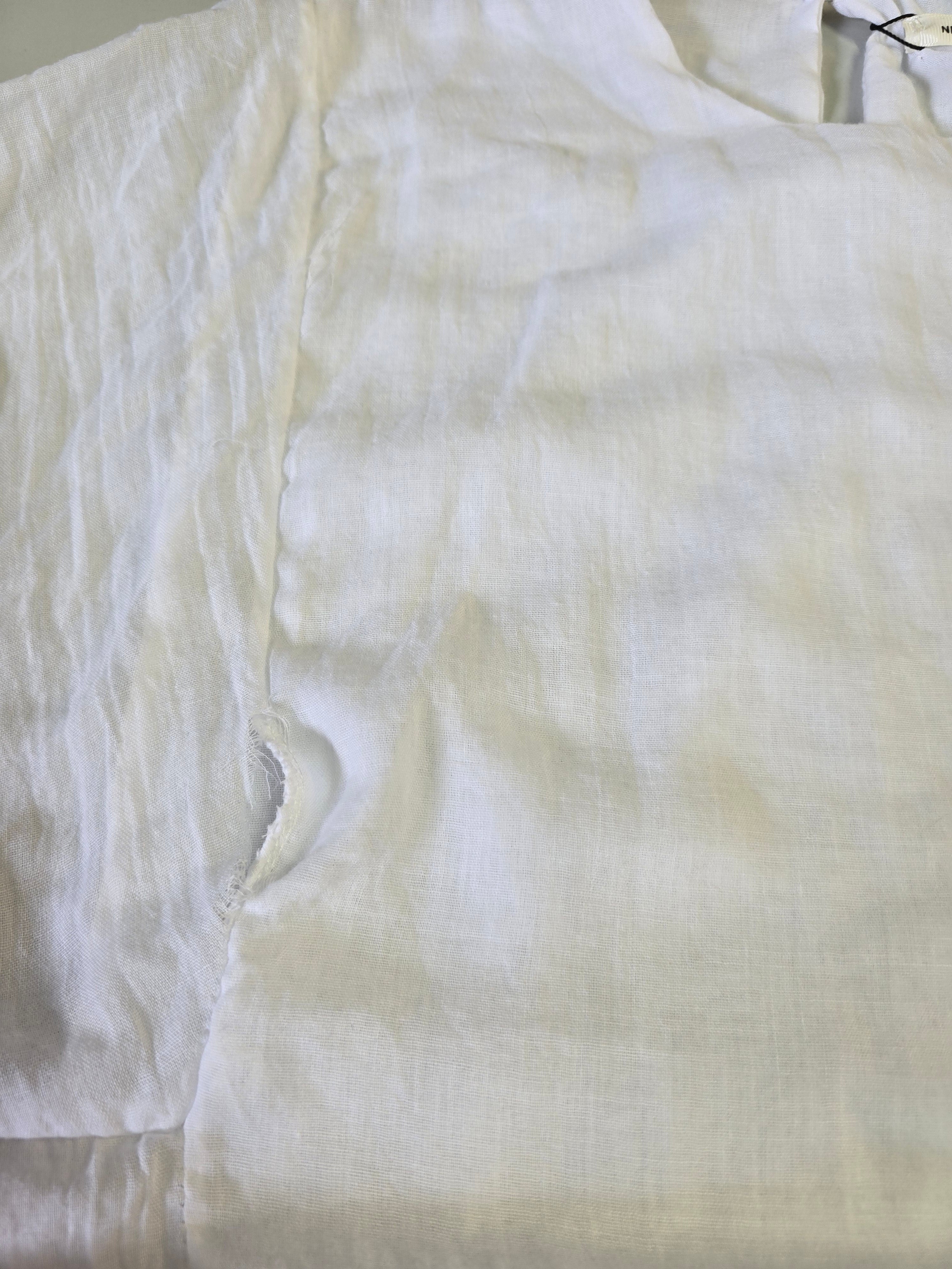 LUCKY DEAL 2061 Baumwoll Kleid Liana zum binden - weiß - vom Umtausch ausgeschlossen -