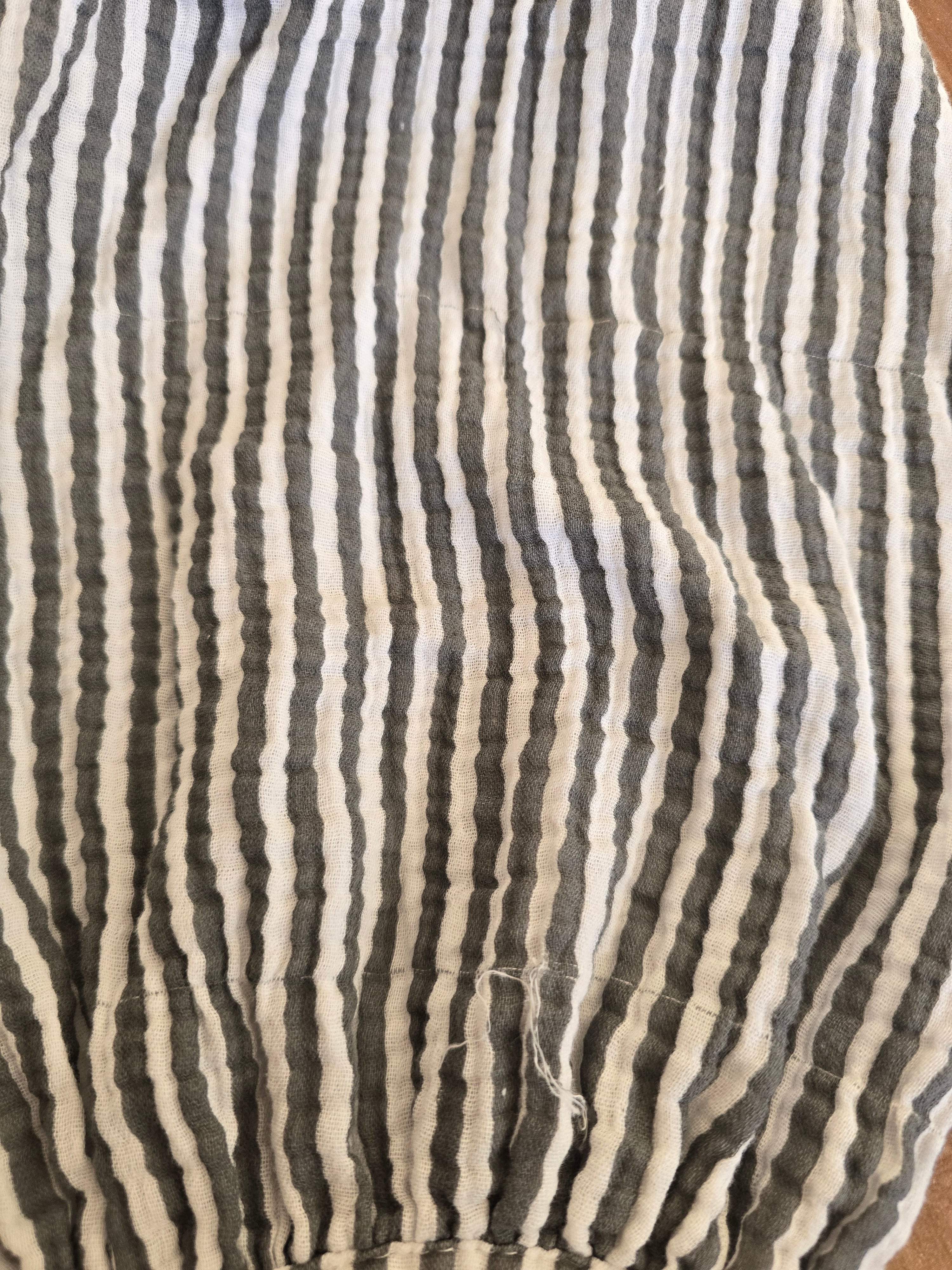 LUCKY DEAL 2085 Musselinbluse Stripes - Grau Weiß - vom Umtausch ausgeschlossen -