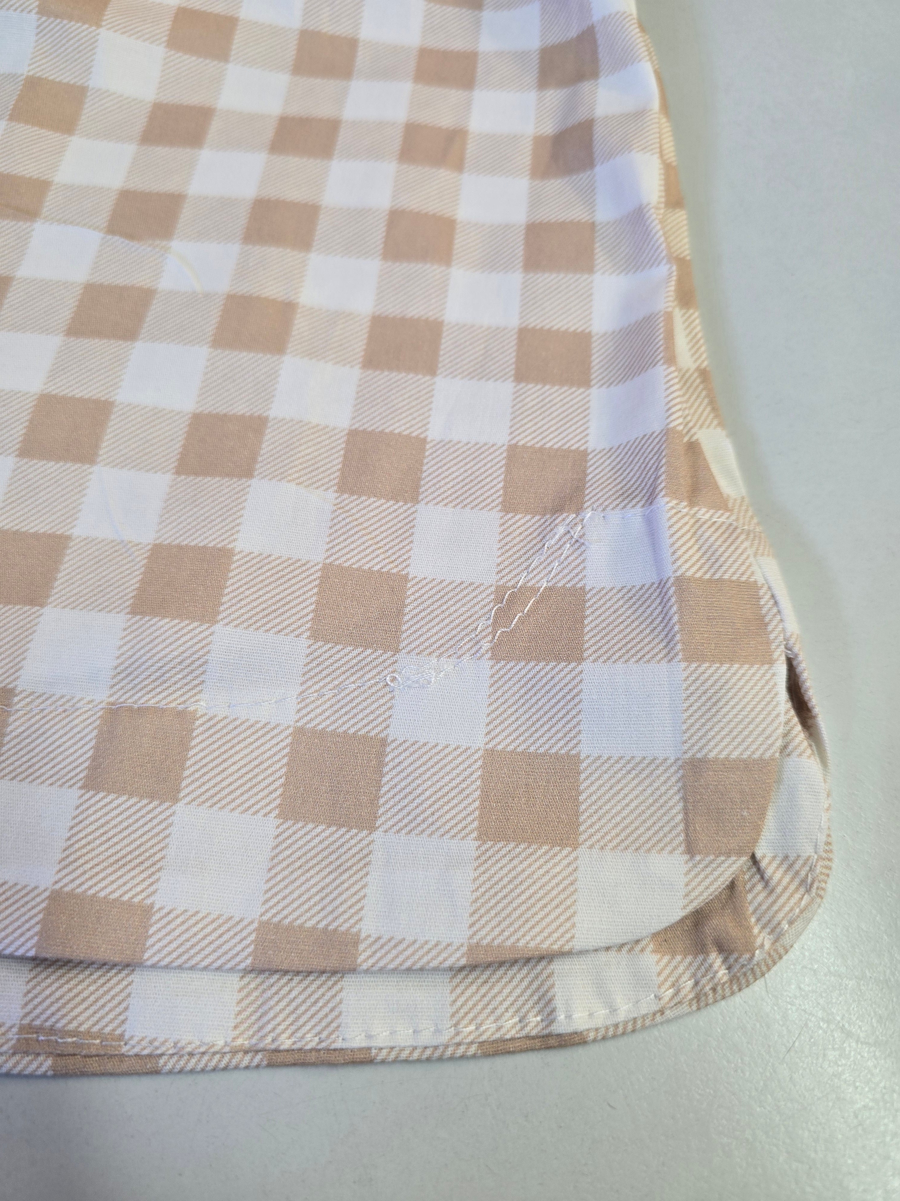 LUCKY DEAL 2261 Cherry Plaid Cotton Shorts - Beige - vom Umtausch ausgeschlossen -