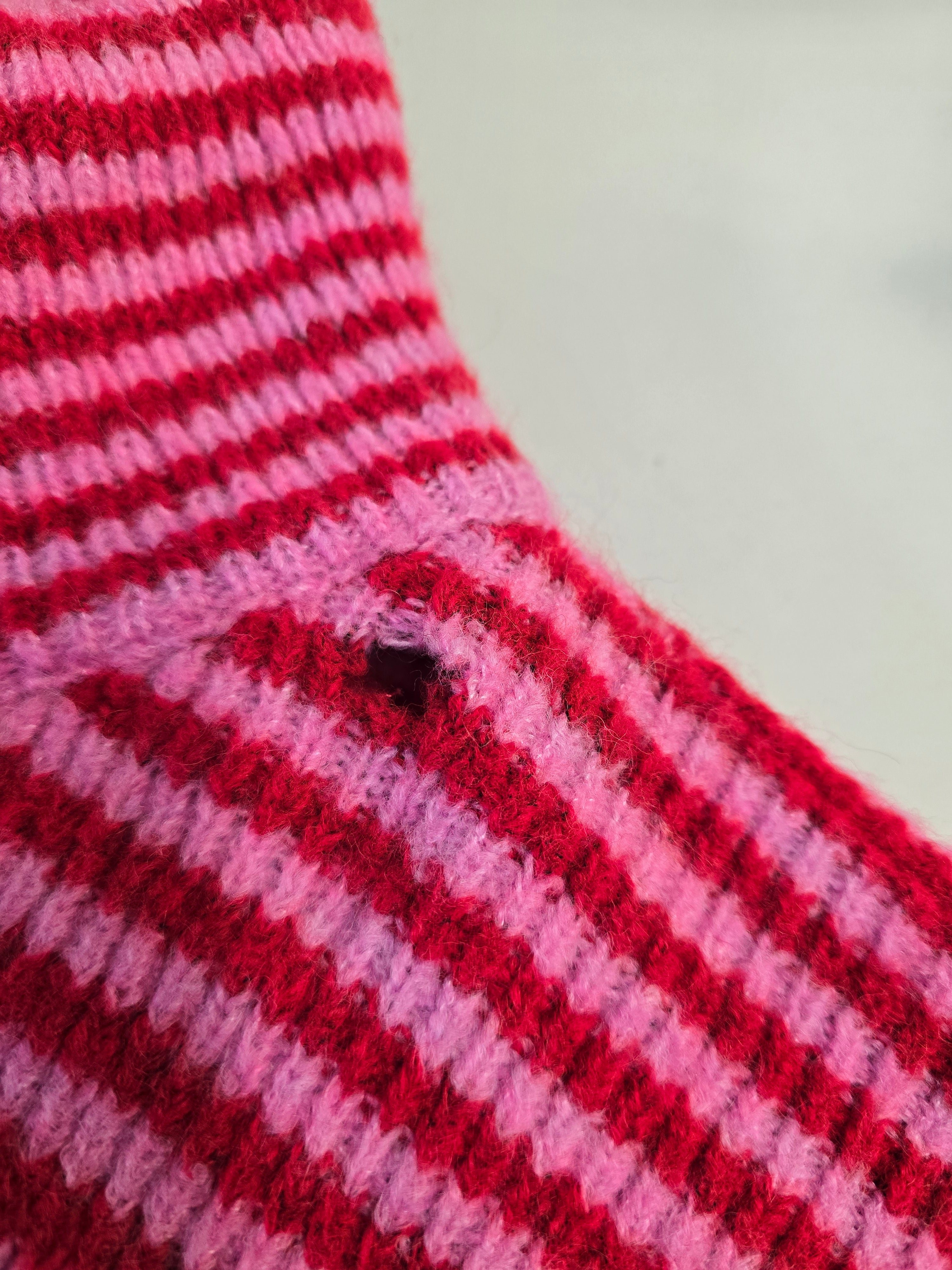 LUCKY DEAL 2008 Striped Zip Knit Jacket - Pink mit Rot - vom Umtausch ausgeschlossen -