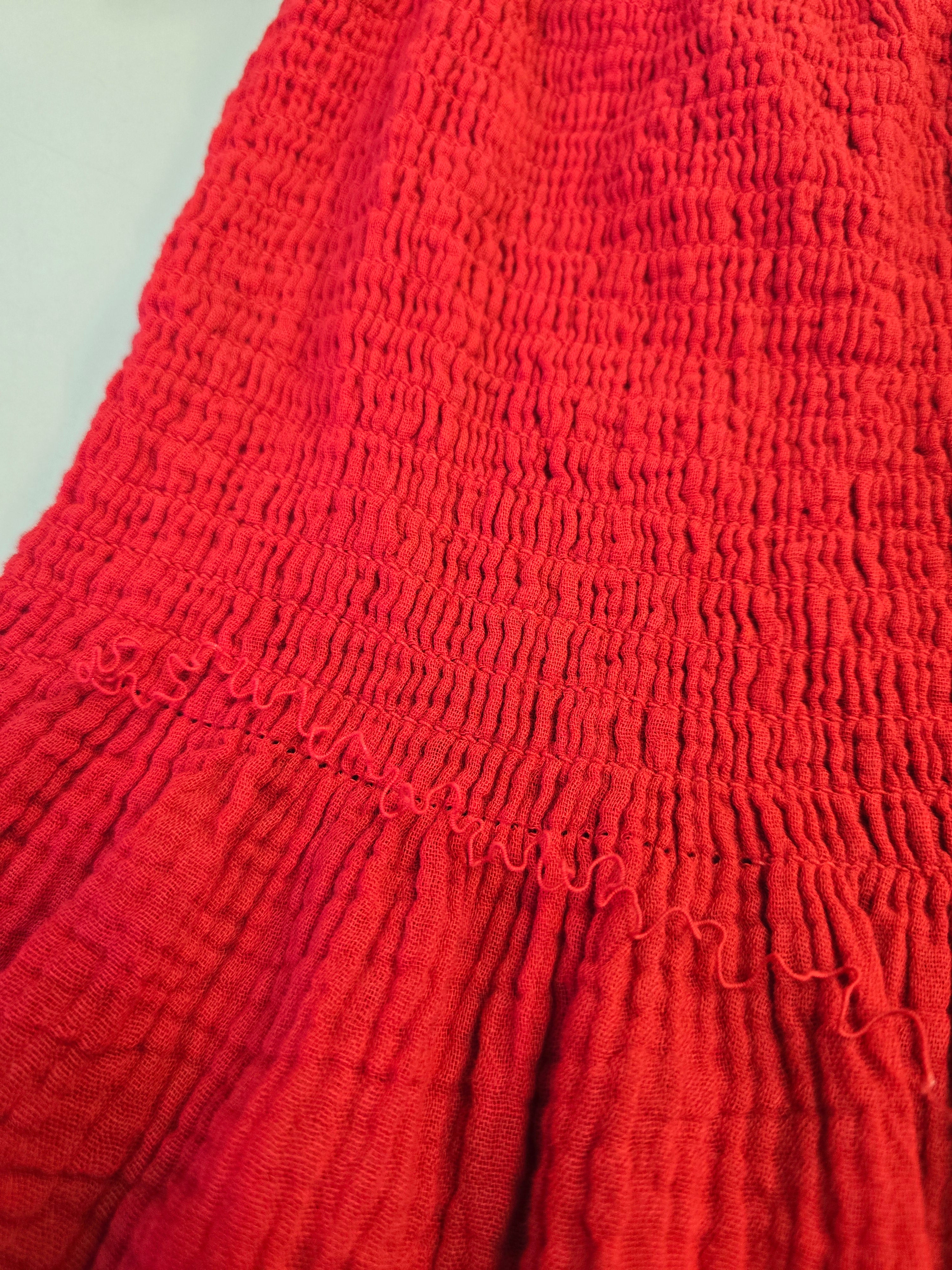 LUCKY DEAL 2282 Cherry Dream Musselin Midikleid - Rot - vom Umtausch ausgeschlossen -