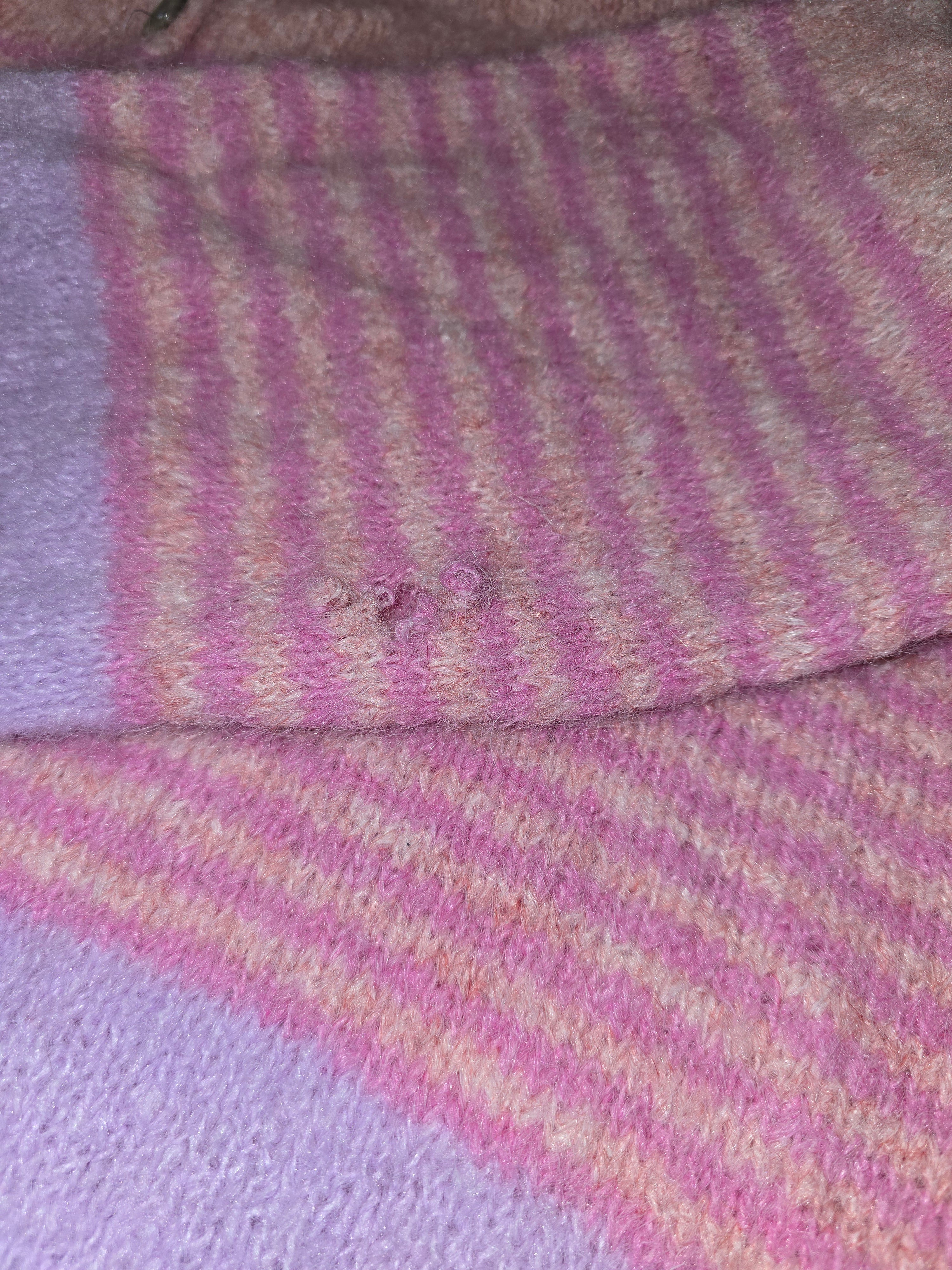 LUCKY DEAL 2053 Blossom Stripe Knit Jacket - Rosa mit Lila -vom Umtausch ausgeschlossen -