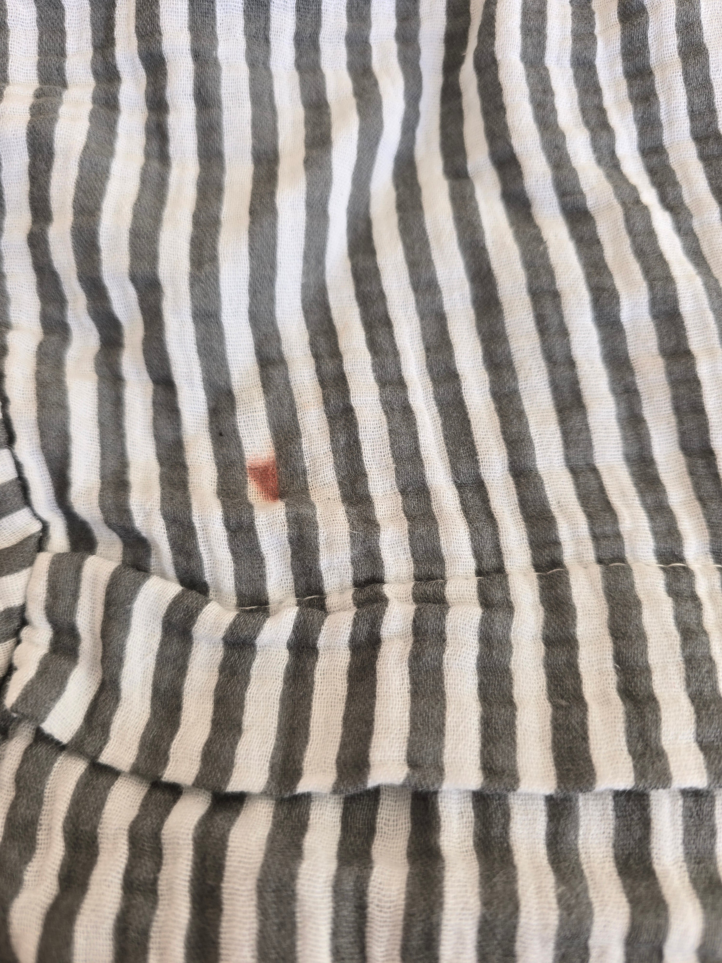 LUCKY DEAL 2080 Musselinbluse Stripes - Grau Weiß - vom Umtausch ausgeschlossen -