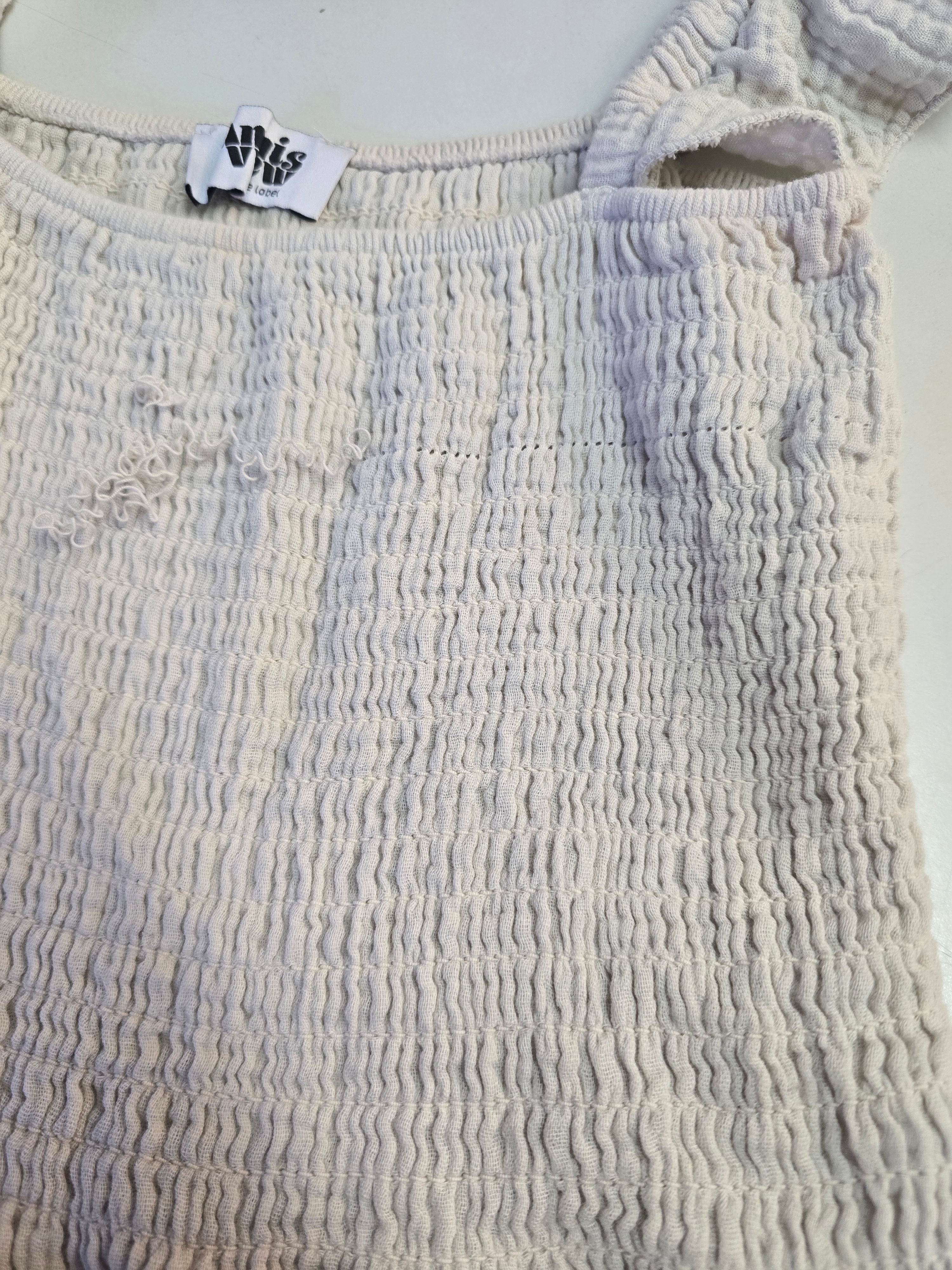 LUCKY DEAL 2292 Cherry Dream Musselin Midikleid - Creme - vom Umtausch ausgeschlossen -