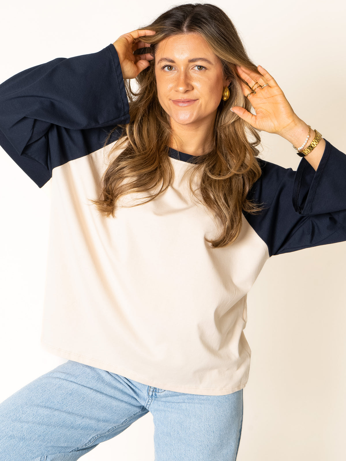 #Farbe_Navy mit Creme