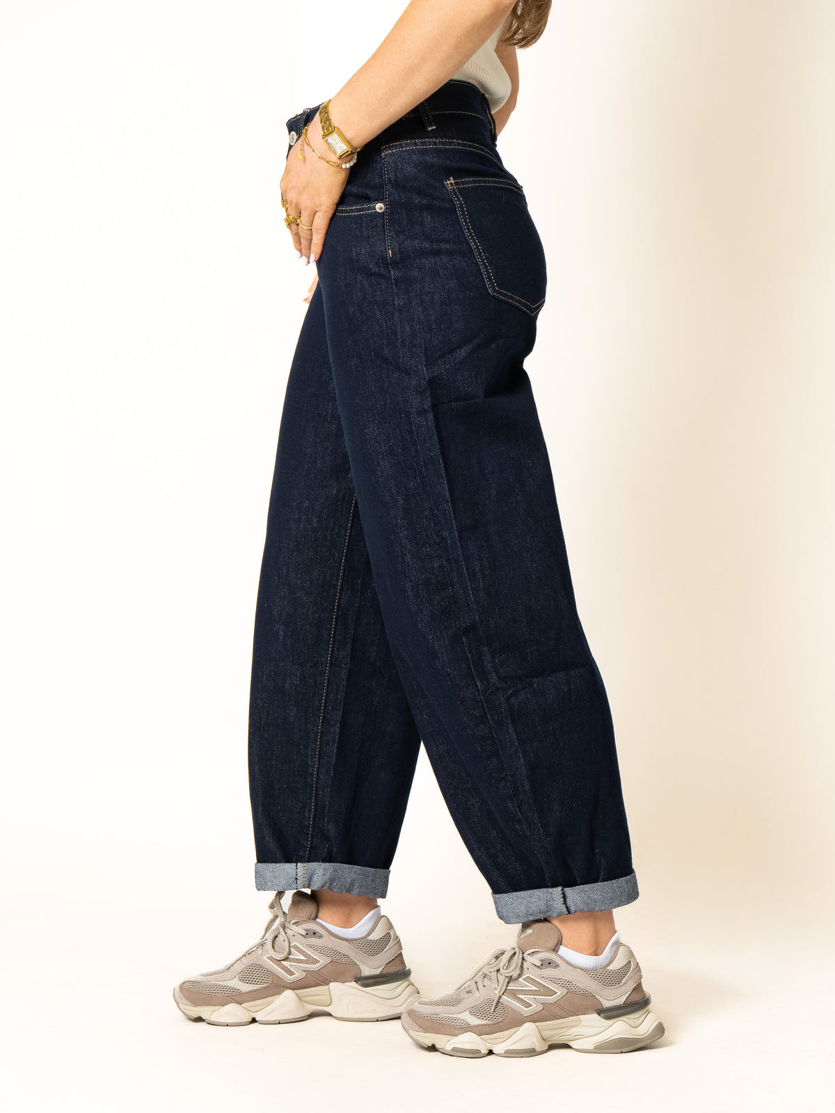 Sea Blue Ballon Fit Jeans
