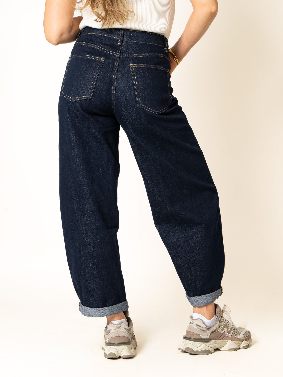 Sea Blue Ballon Fit Jeans
