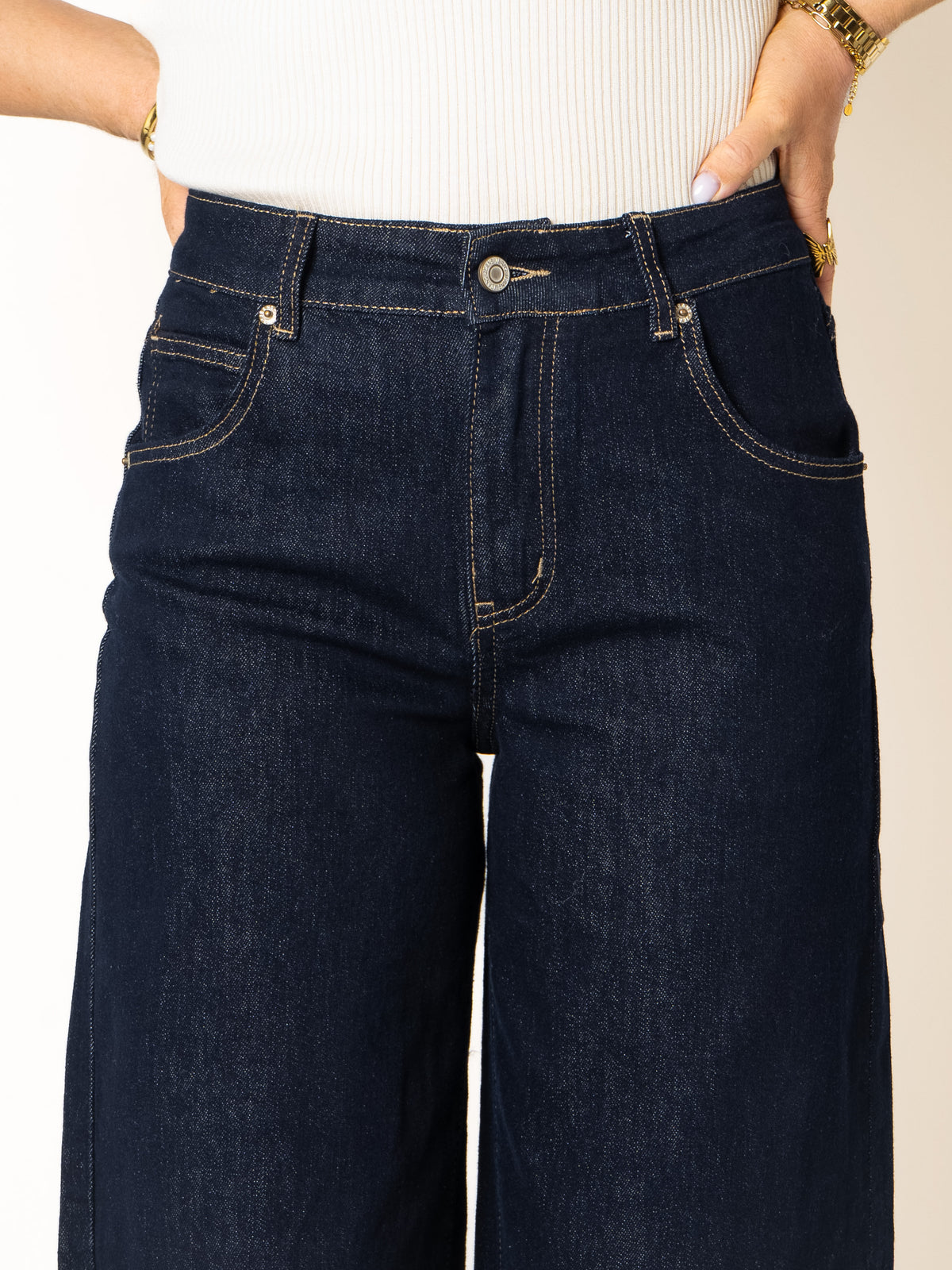 Sea Blue Ballon Fit Jeans