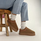 Plateau Teddy Mini Boots Slipper - braun