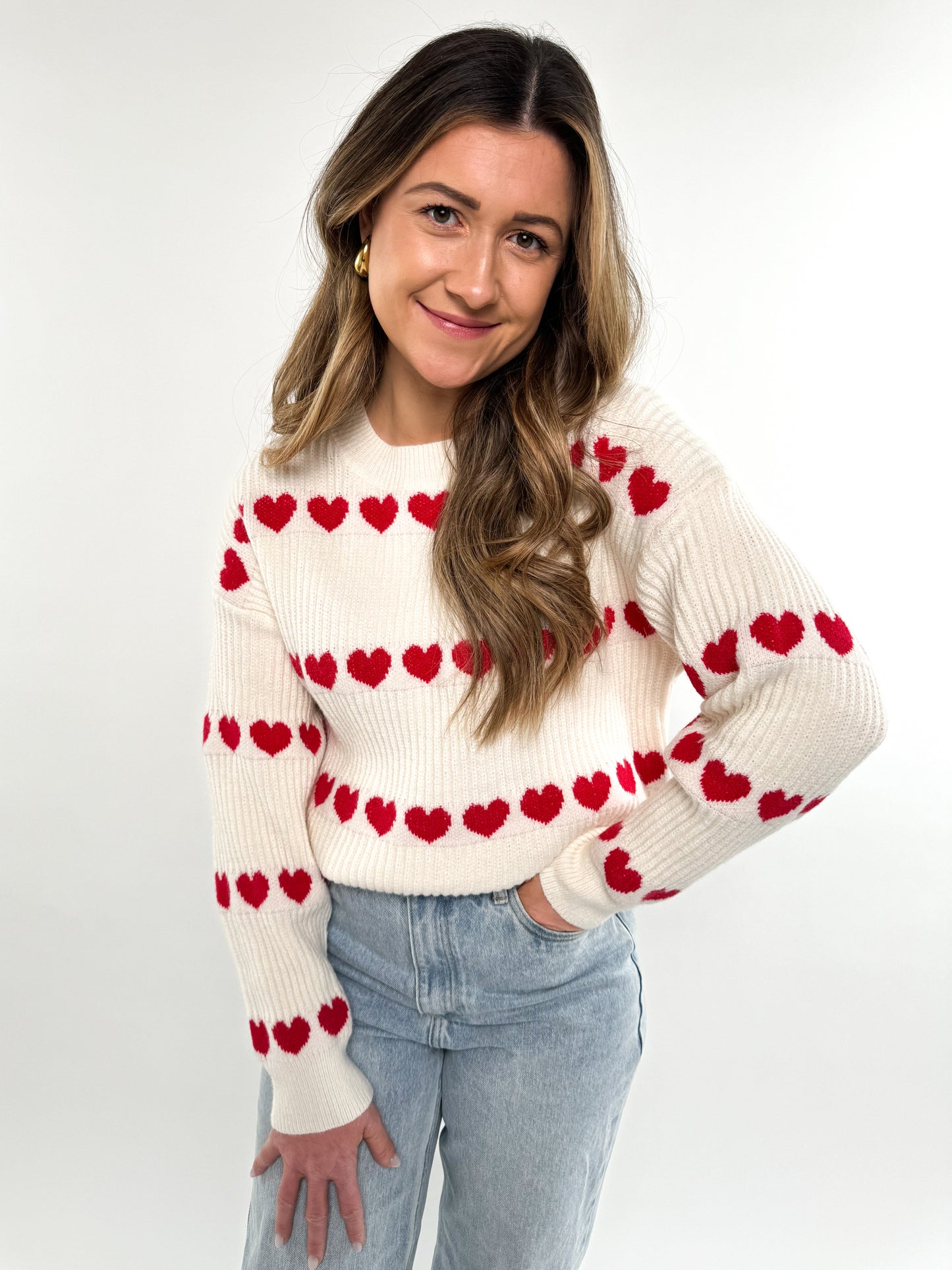 Soft Love Notes Knit Sweater - rot