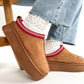 Plateau Mini Boots Slipper - braun rot