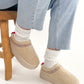 Plateau Teddy Mini Boots Slipper - hellbeige