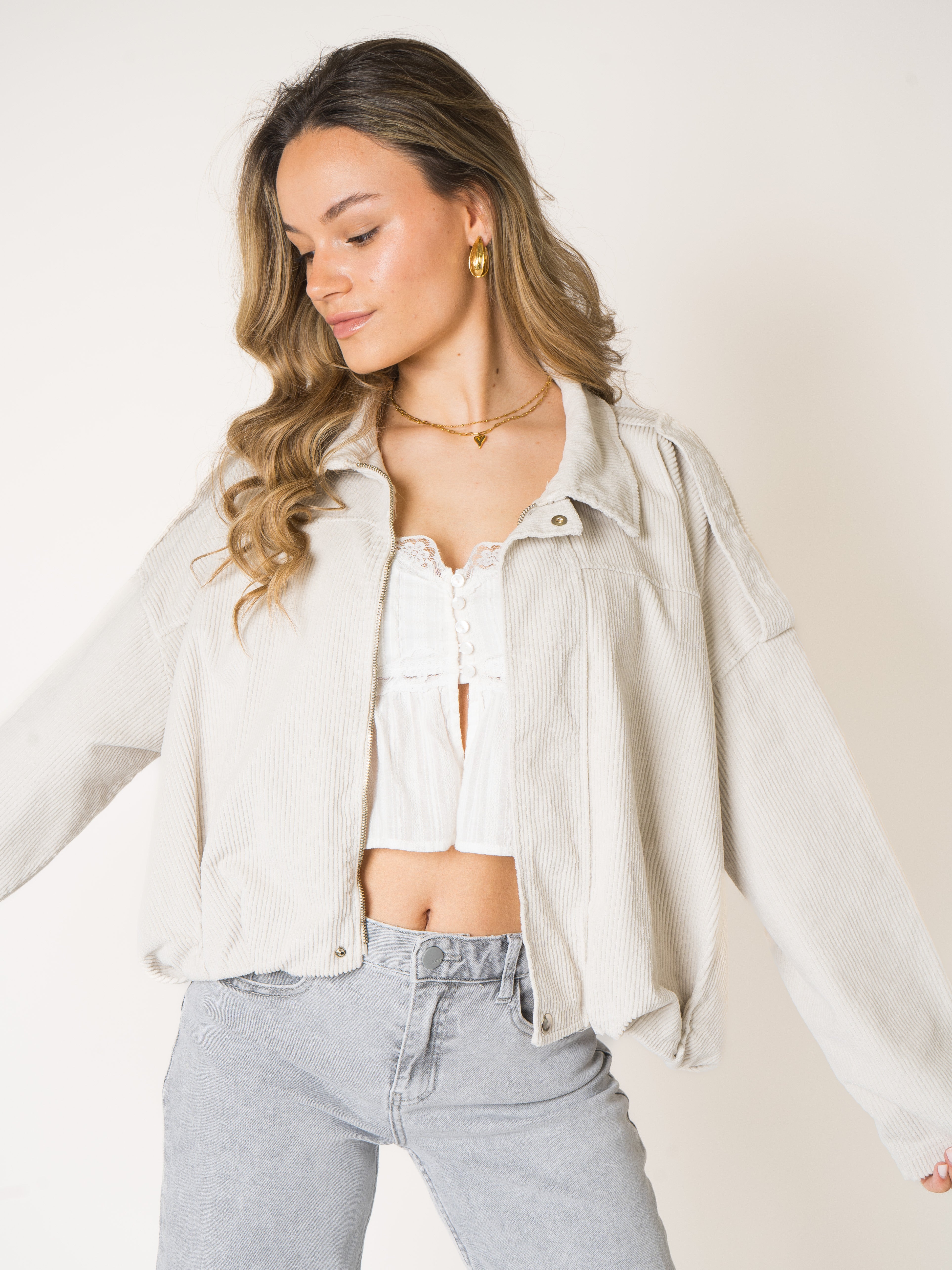 Almond Milk Cord Jacket