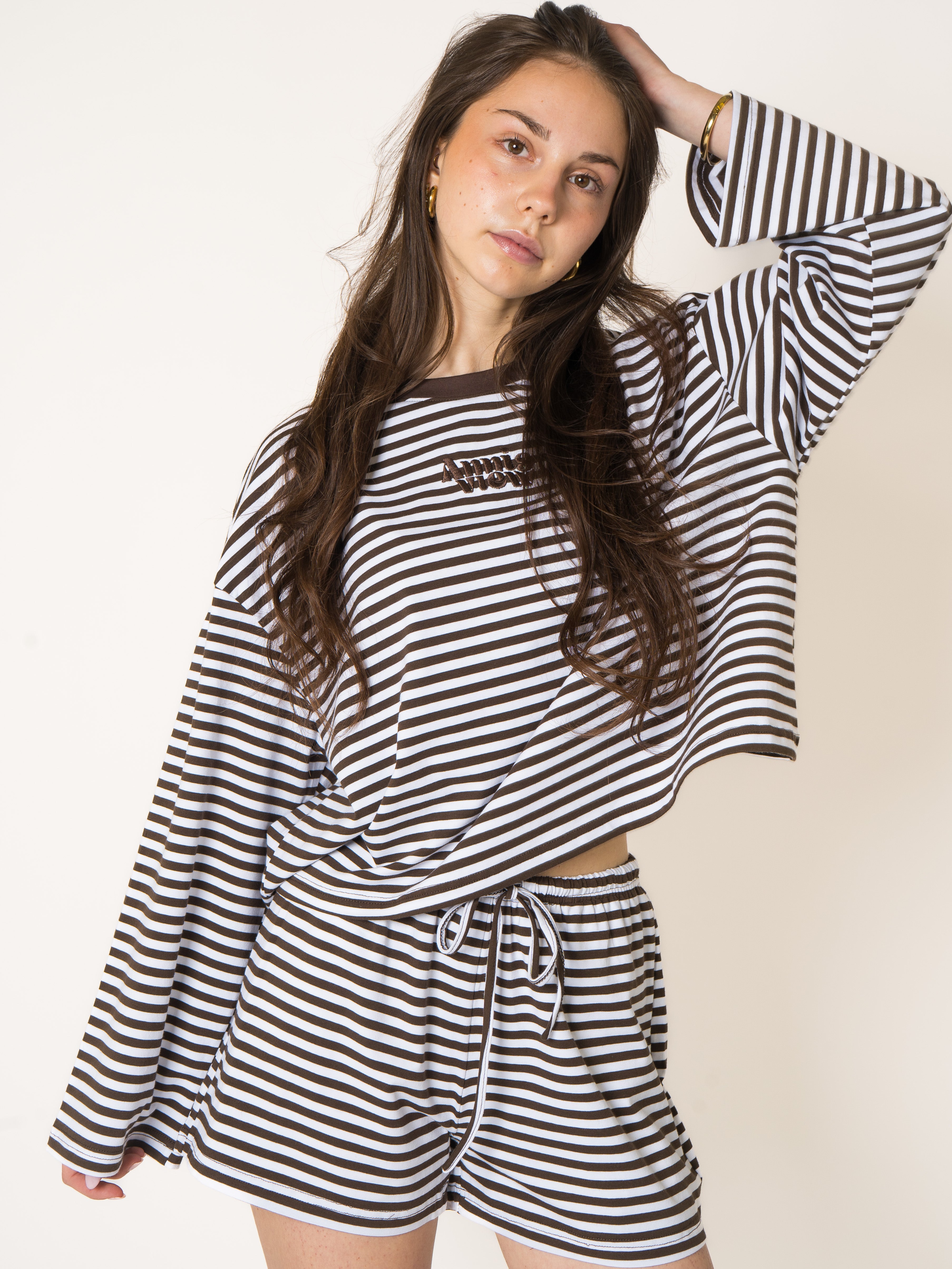 Oversized Longsleeve Chocolate Stripes