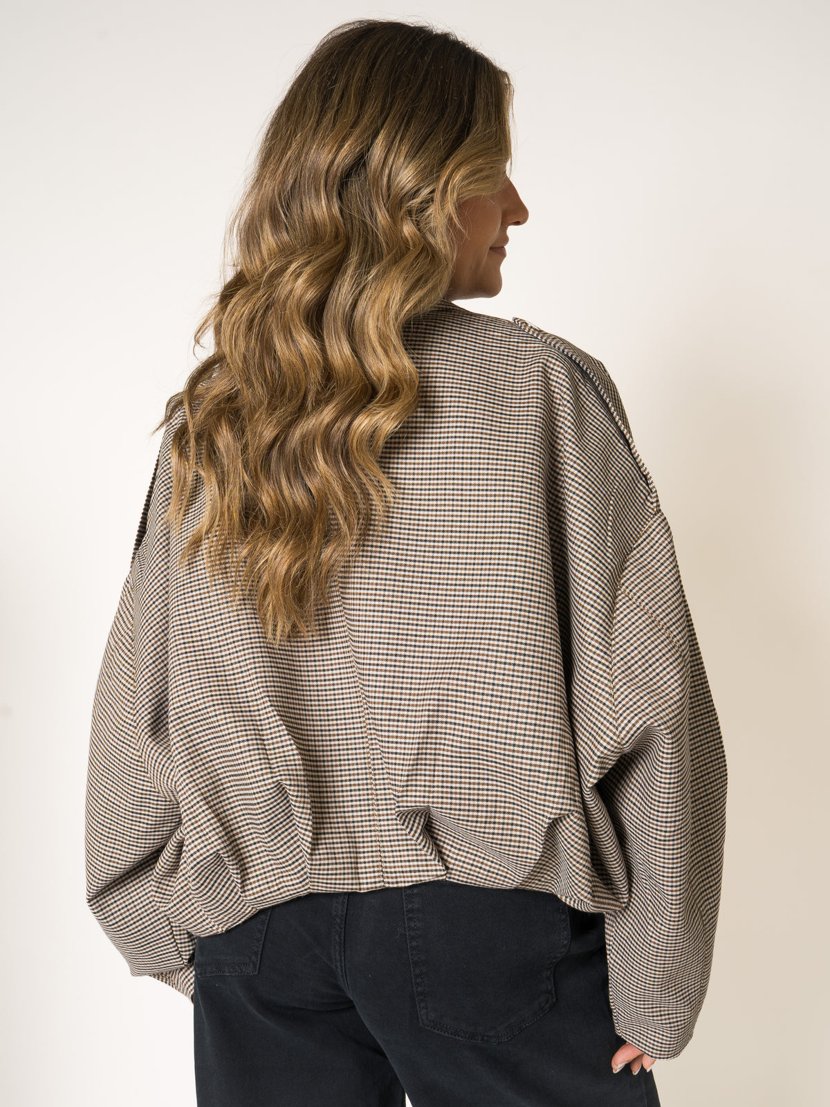 LUCKY DEAL 2394 Autumn Girl Plaid Jacket - Braun - vom Umtausch ausgeschlossen -