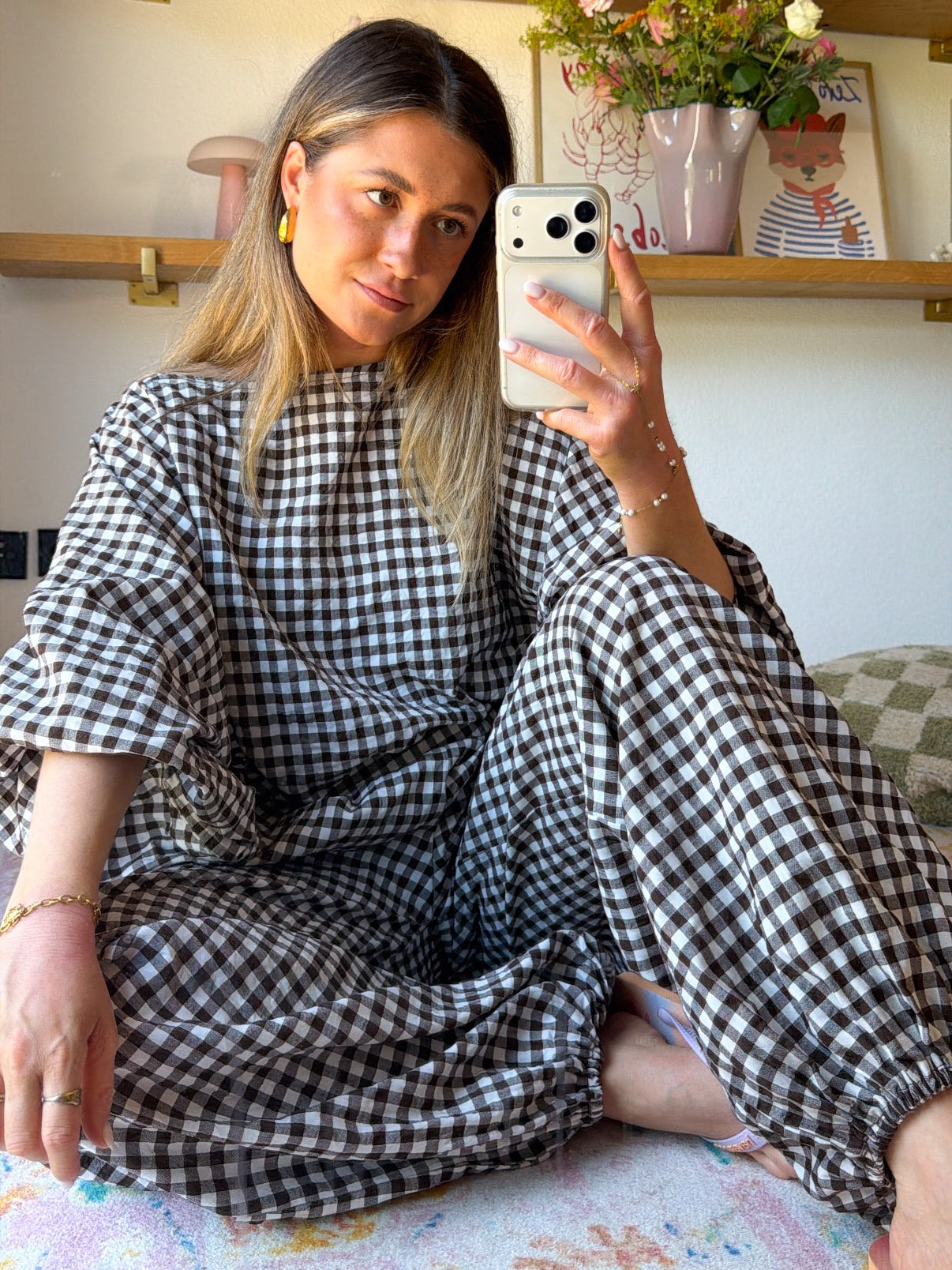 Summer Plaid Cotton Blouse