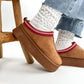 Plateau Mini Boots Slipper - braun rot