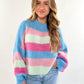 Happiness Sweater Strick bunt - hellblau