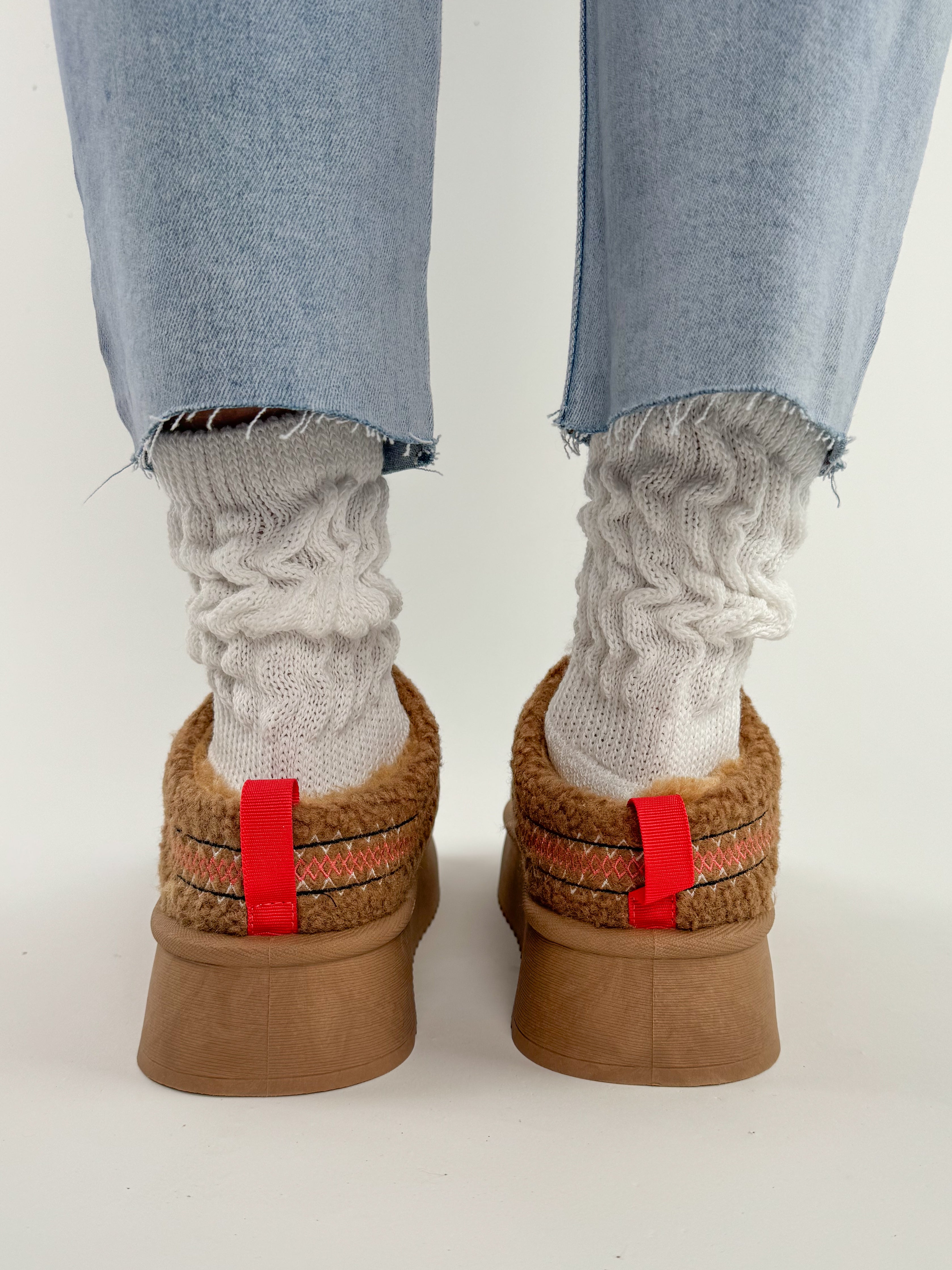 Plateau Teddy Mini Boots Slipper - braun