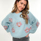 Meadow Magic Flower Sweater - hellblau