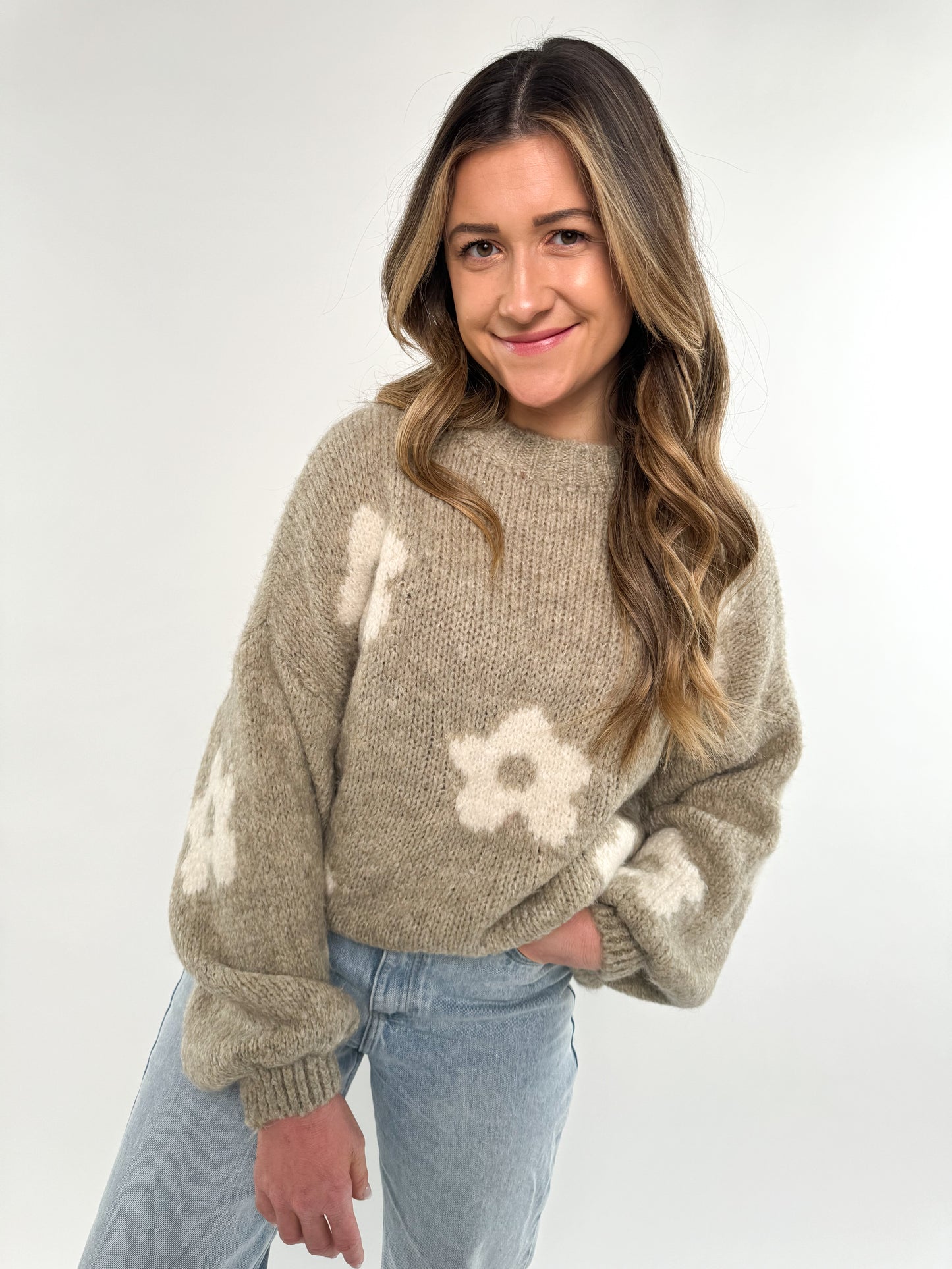 Strickpullover Bloom taupe