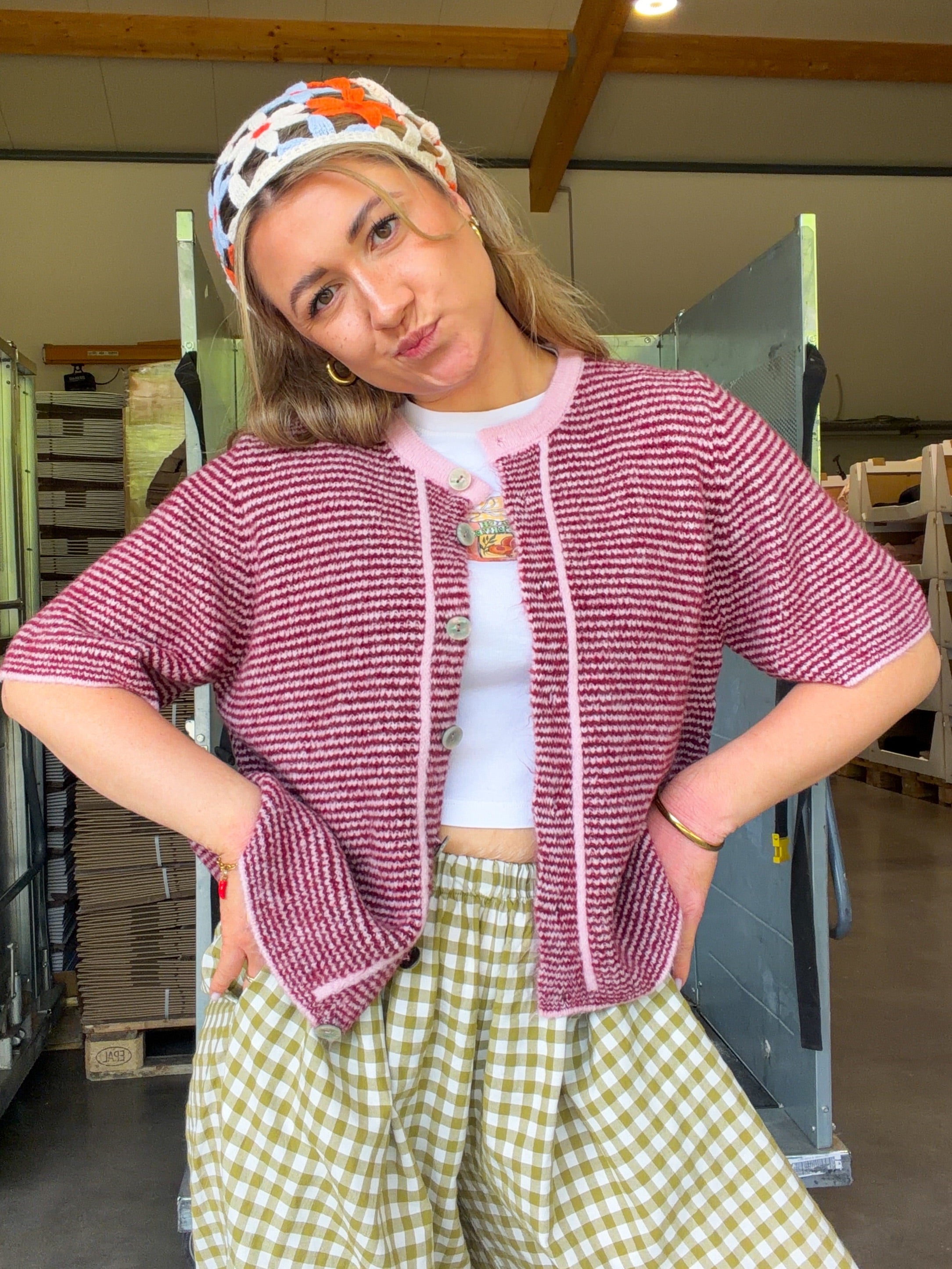 Blush Stripe Knit Shirt