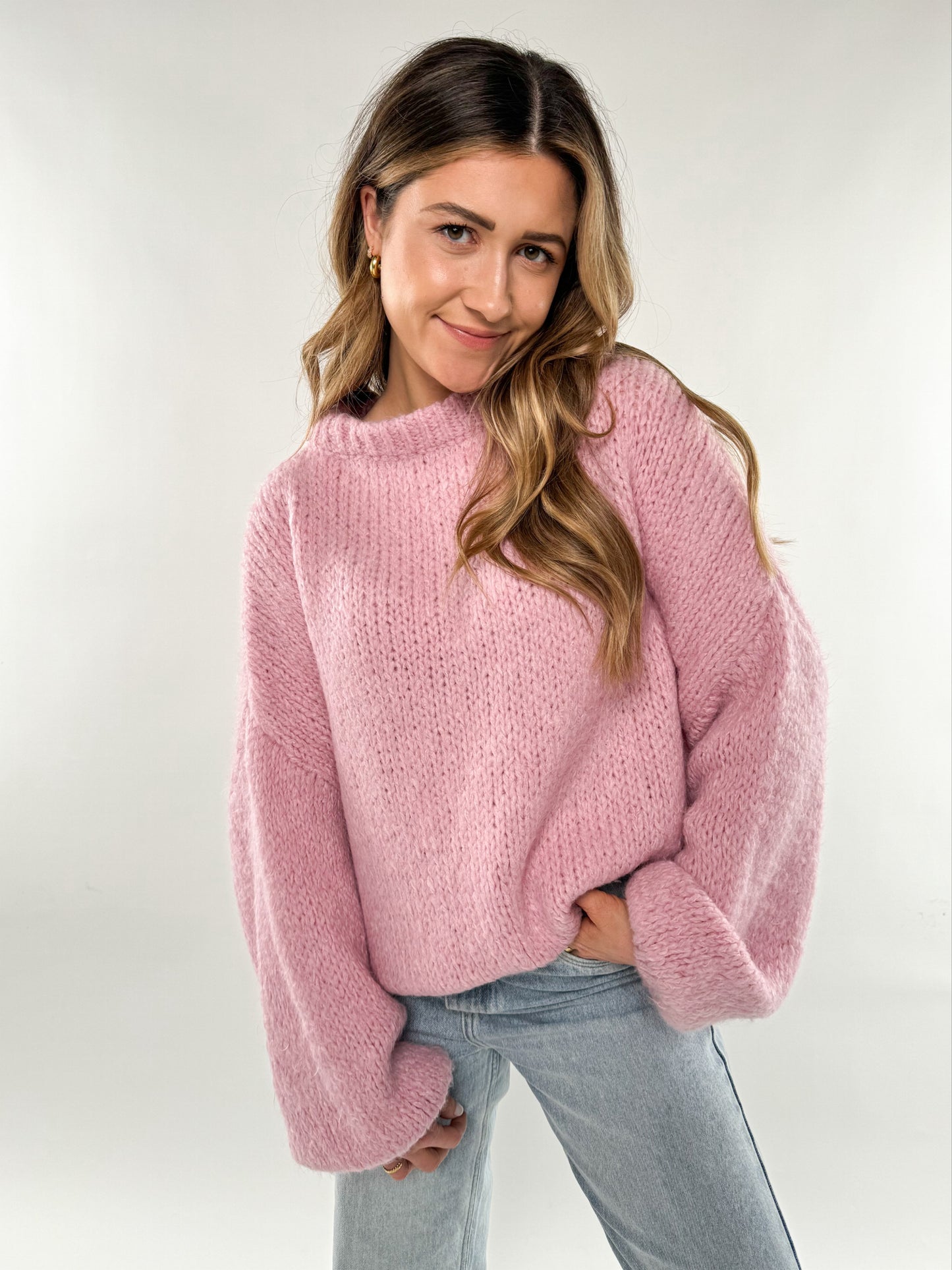 Knit Sweater Big - hellrosa
