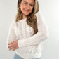 Graceful Back Bow Lace Sweater - weiss