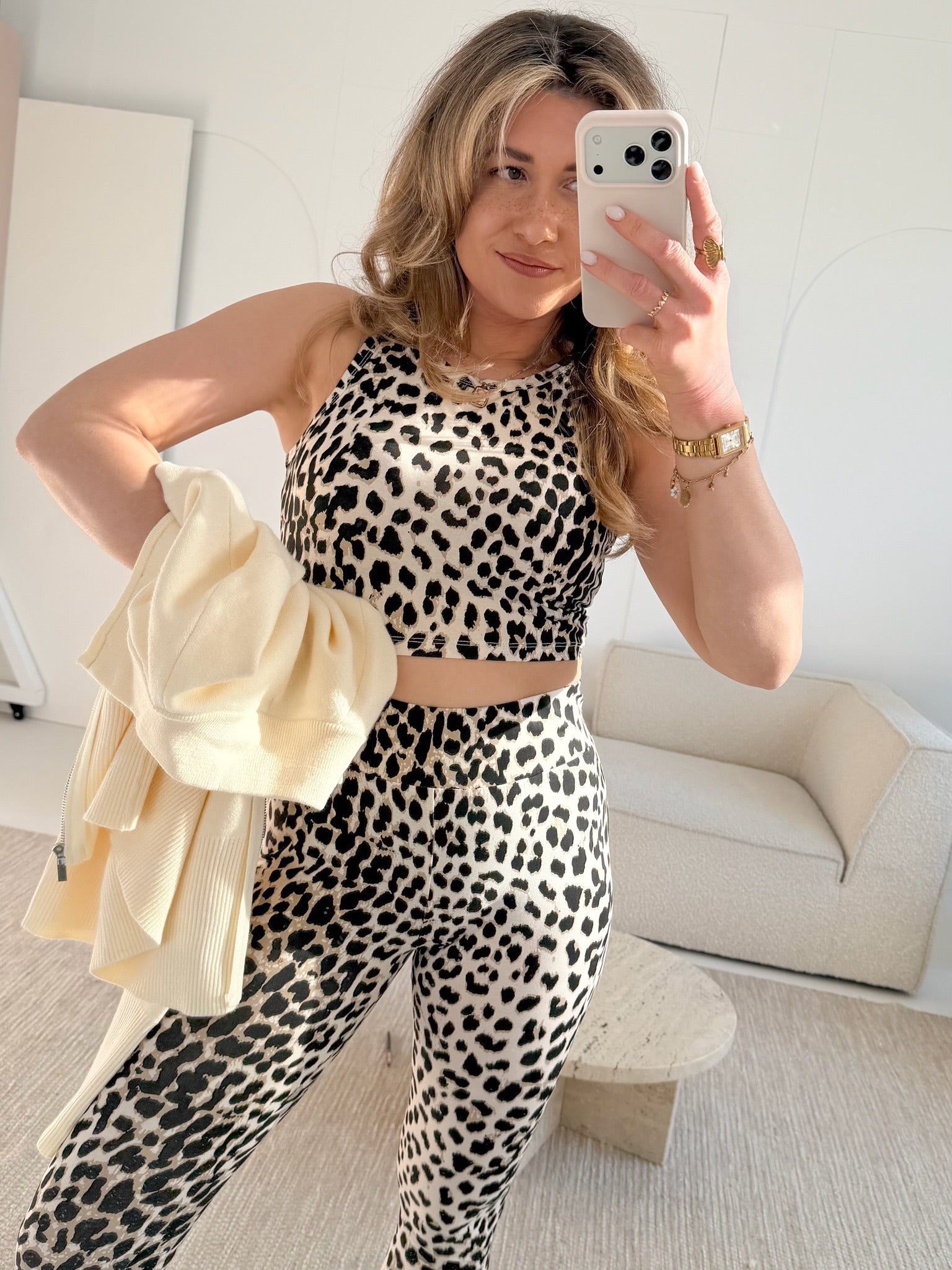 LUCKY DEAL 2054 Into the Wild Leo Leggins - Creme - vom Umtausch ausgeschlossen -