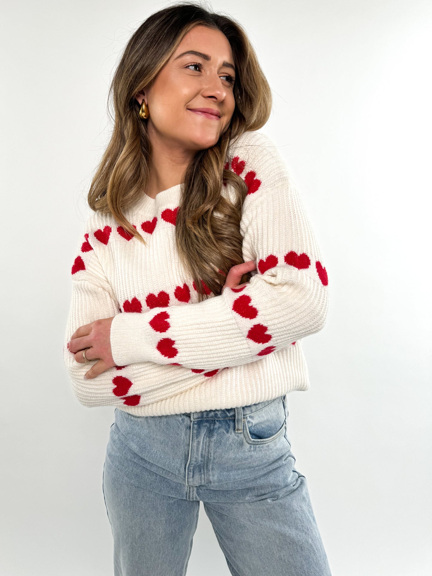 Soft Love Notes Knit Sweater - rot