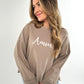 Love Letters Cotton Sweater - taupe