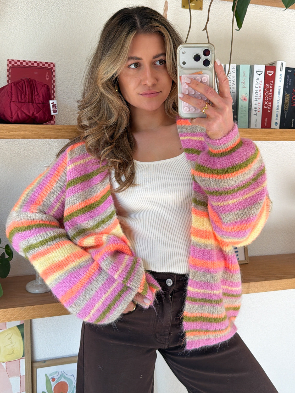 Colors Of Autumn Stripe Knit Cardigan