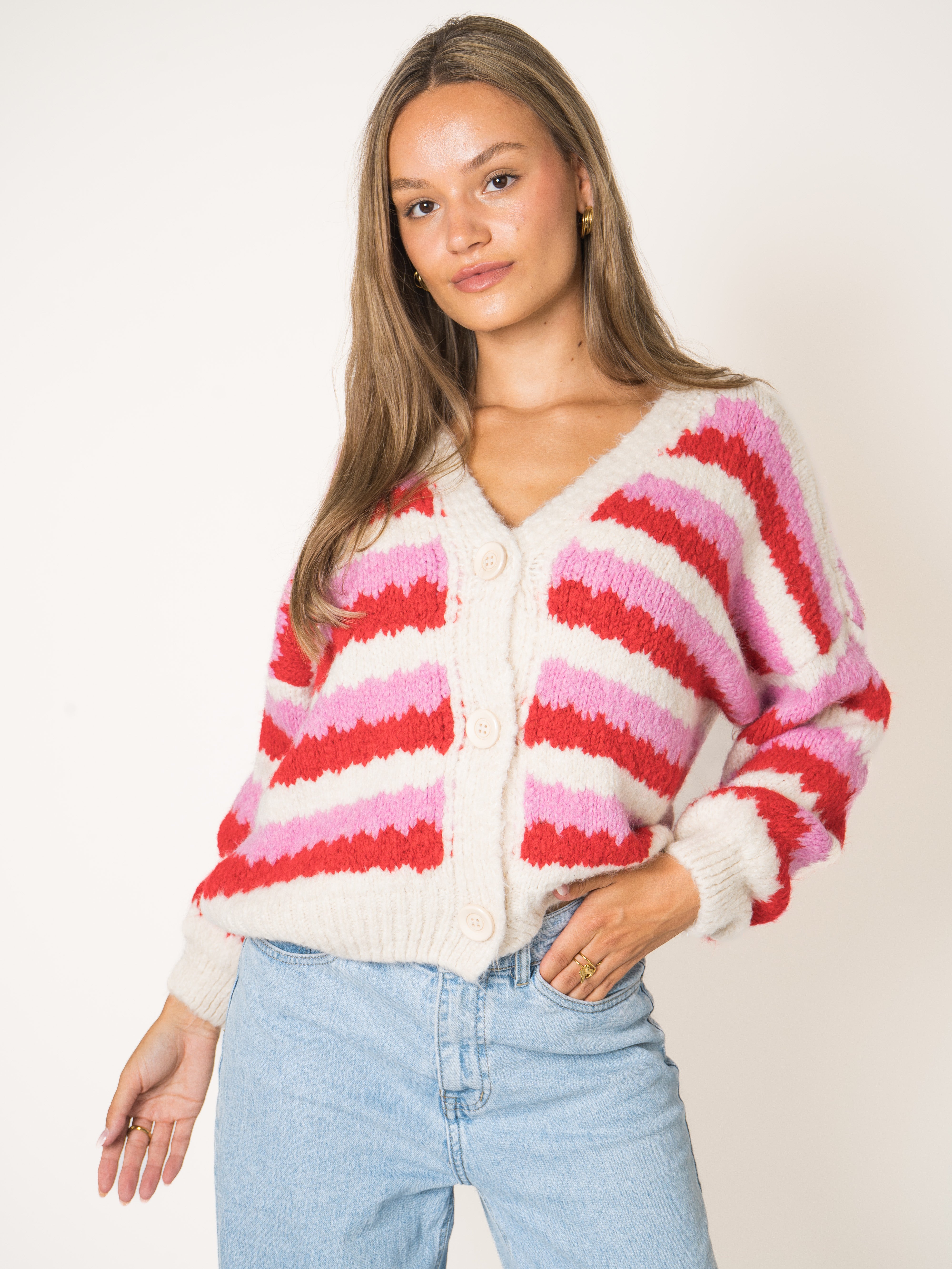 Love Stripe Knit Jacket
