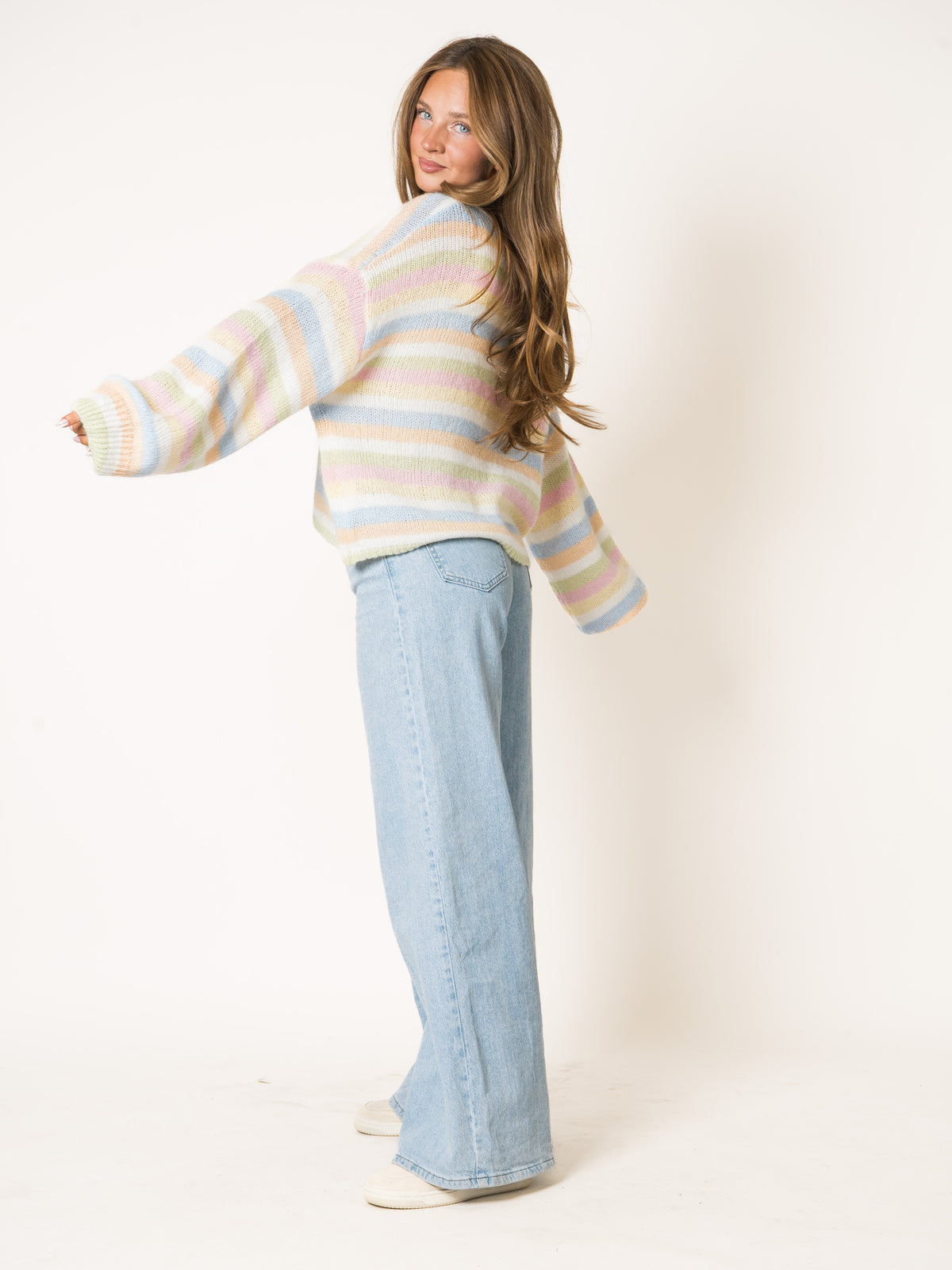 Soft Hug Stripe Knit Caridgan