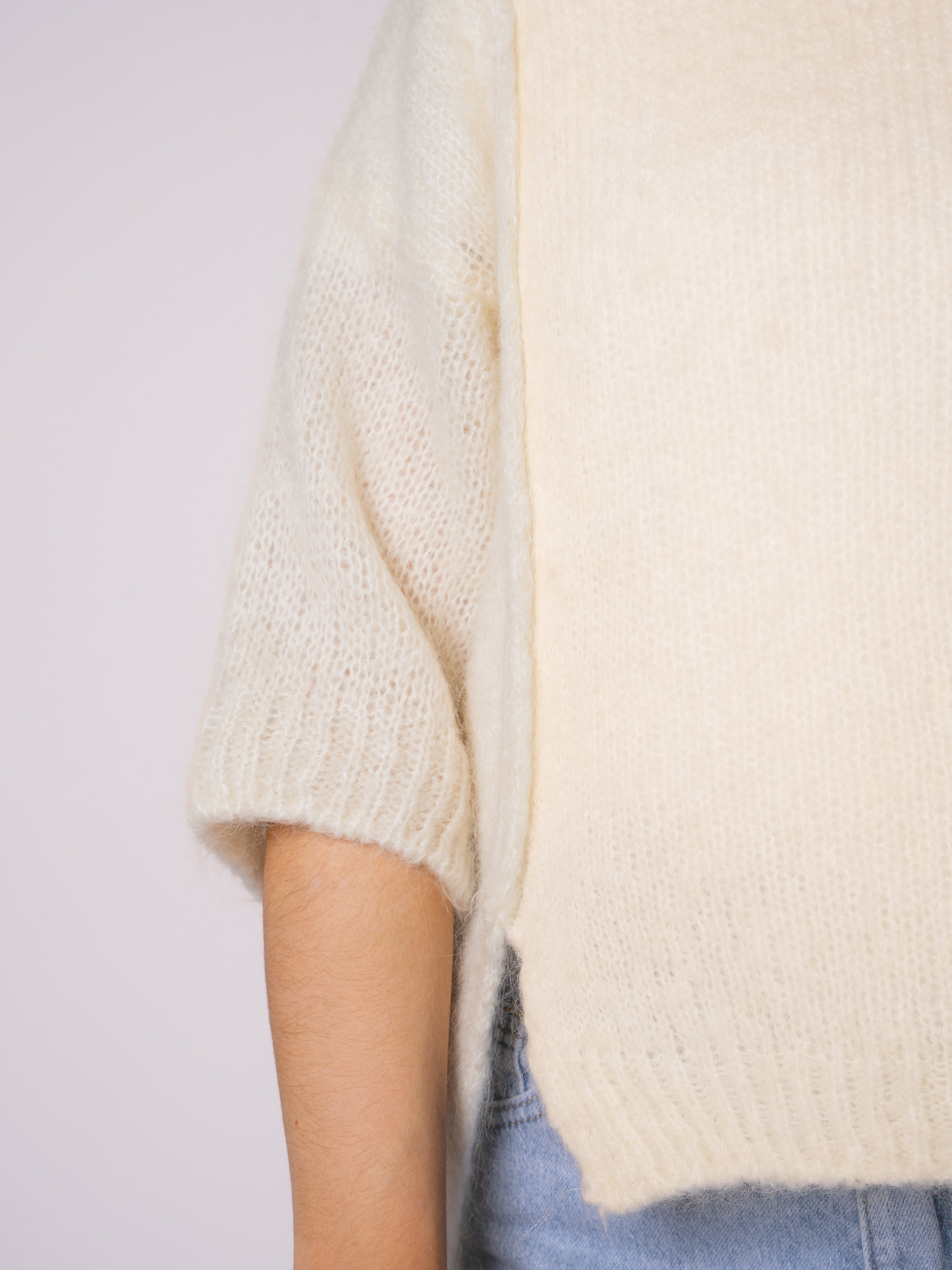 LUCKY DEAL 1113 Classy Shaped Strickshirt - Creme - vom Umtausch ausgeschlossen -