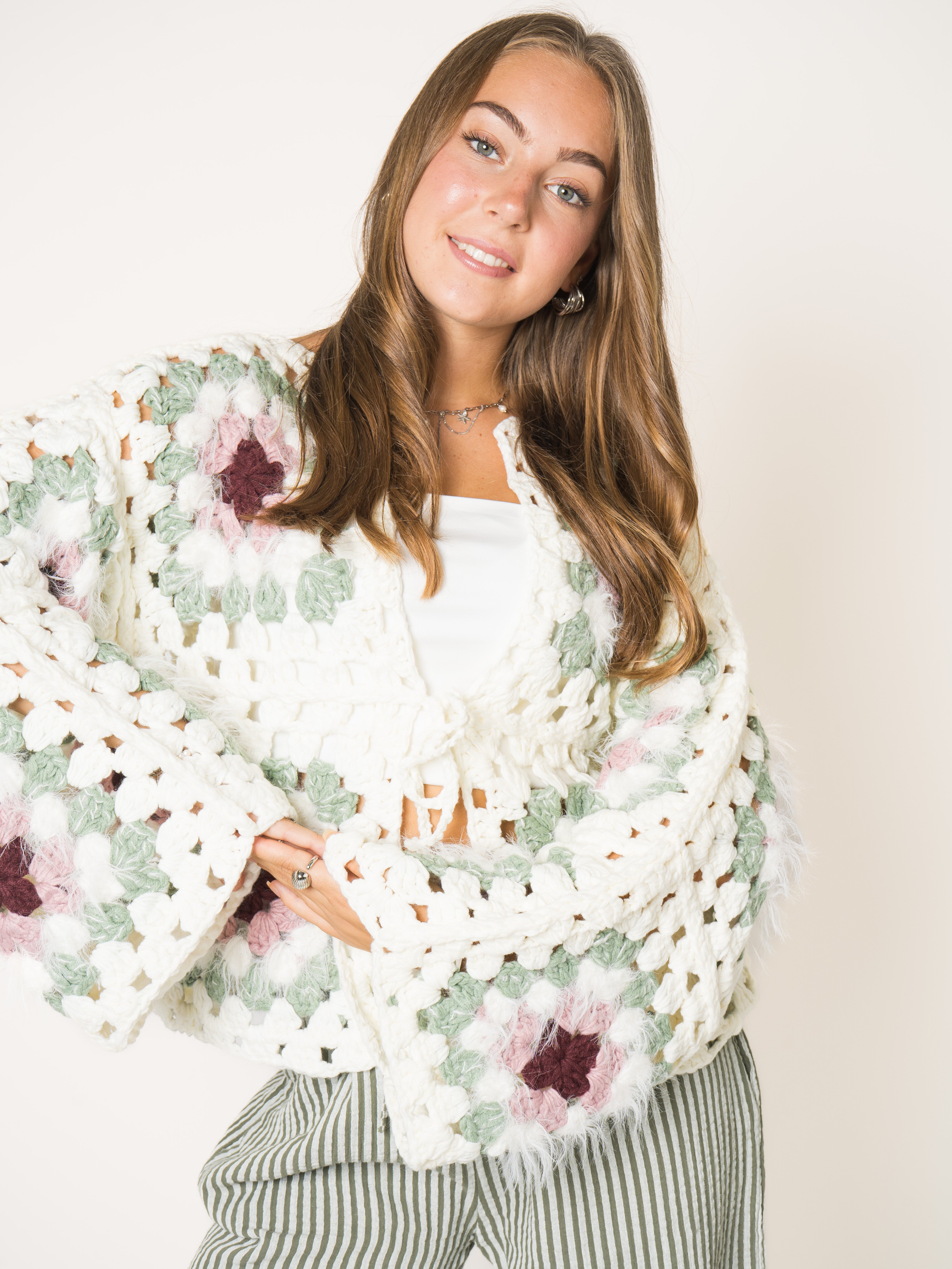 Milky Fluff Crochet Cardigan
