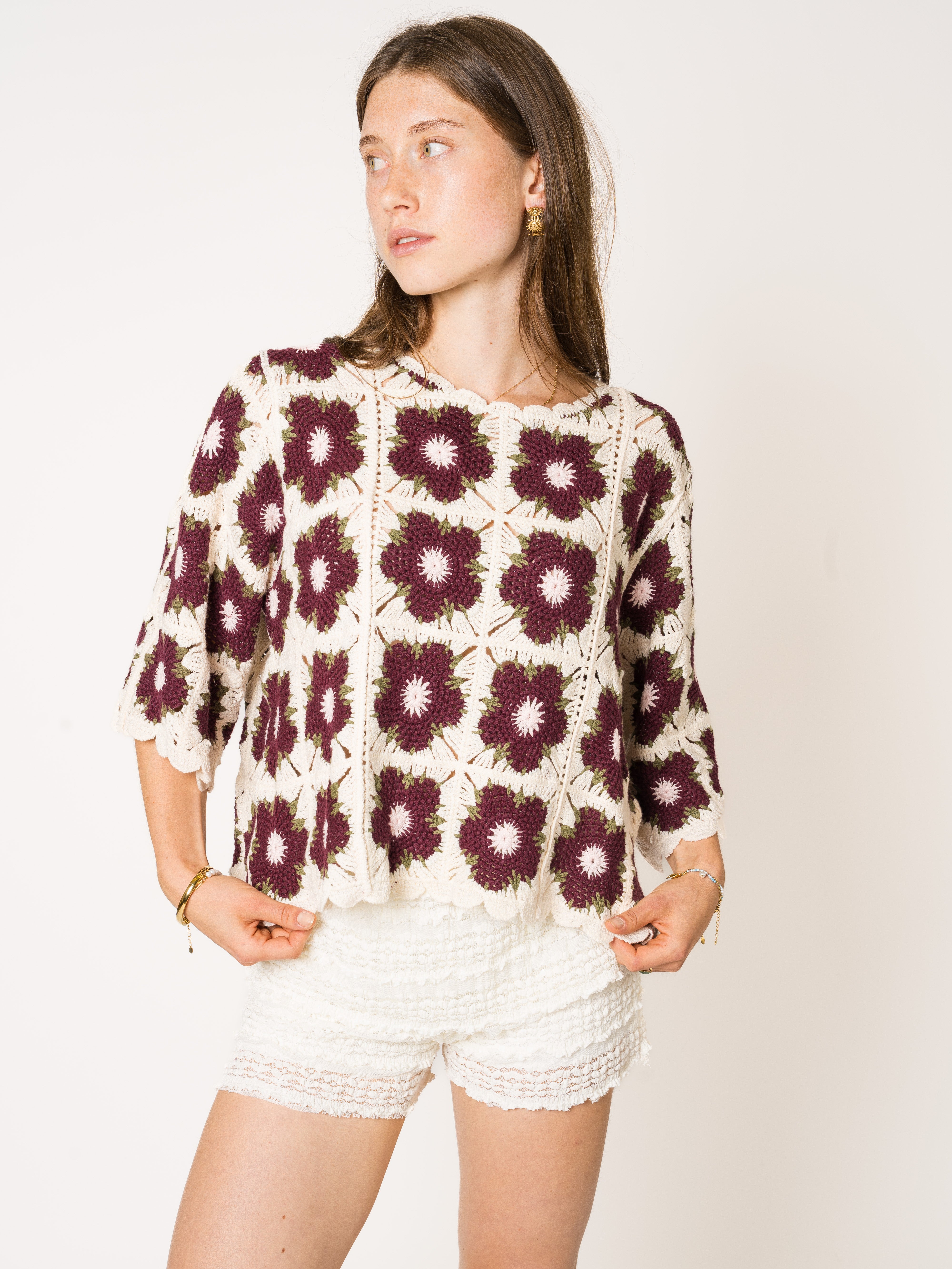 Full Bloom Crochet Shirt