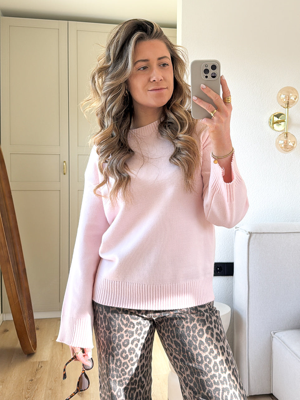Basic Feinstrick Sweatshirt - Rosa