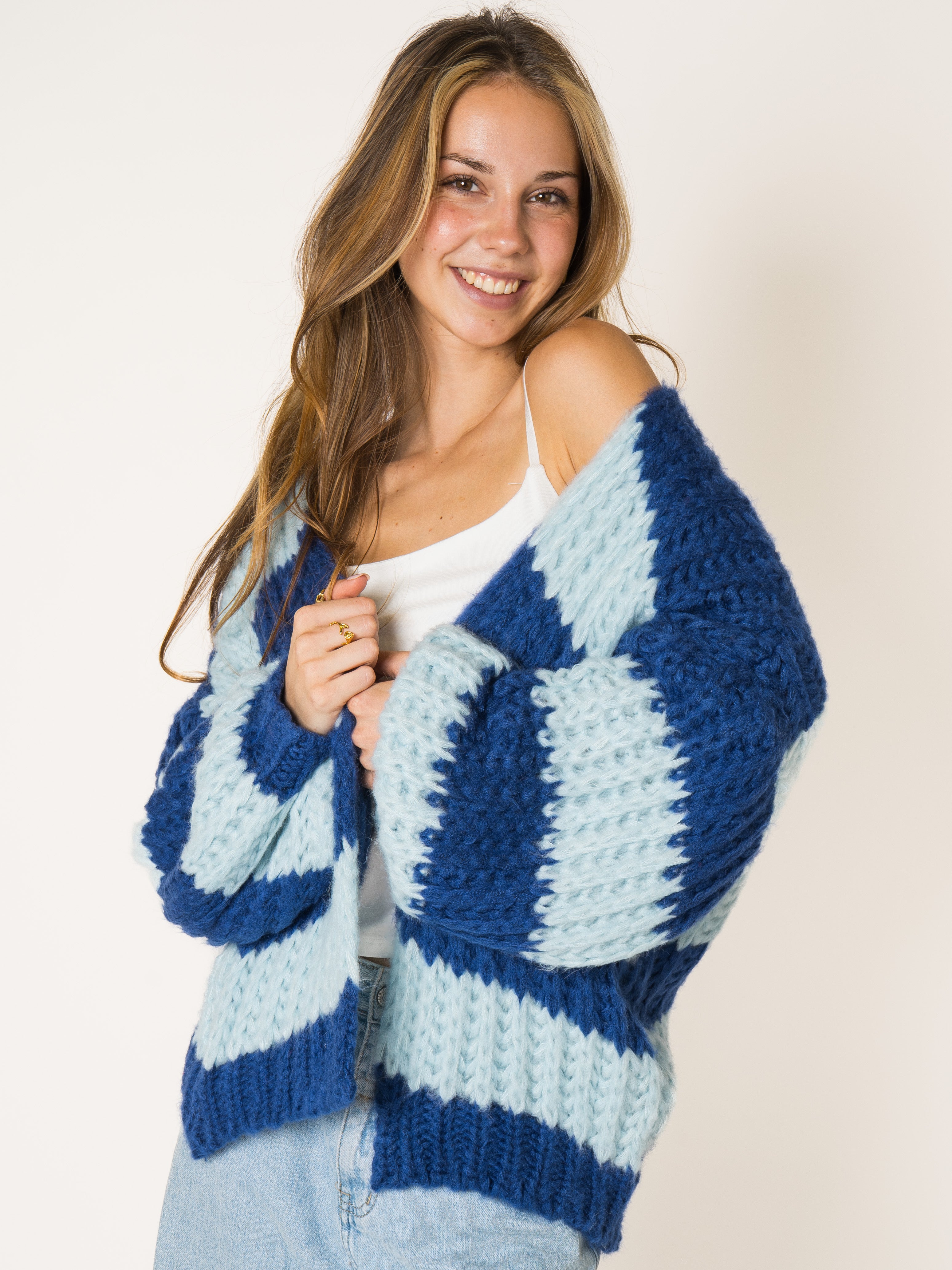 Blueberry Stripes Knit Cardigan