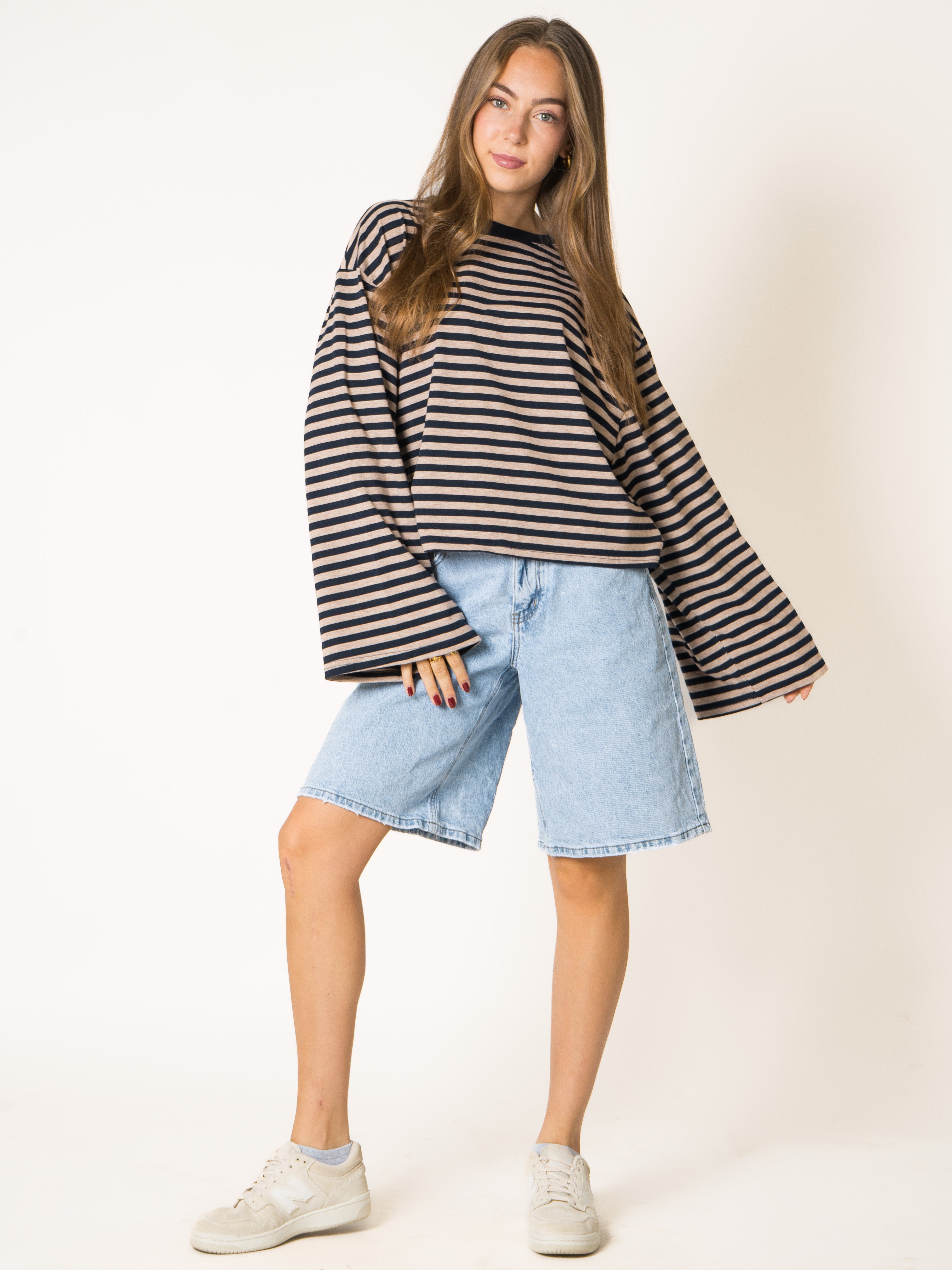 Oversized Longsleeve Marine Stripes