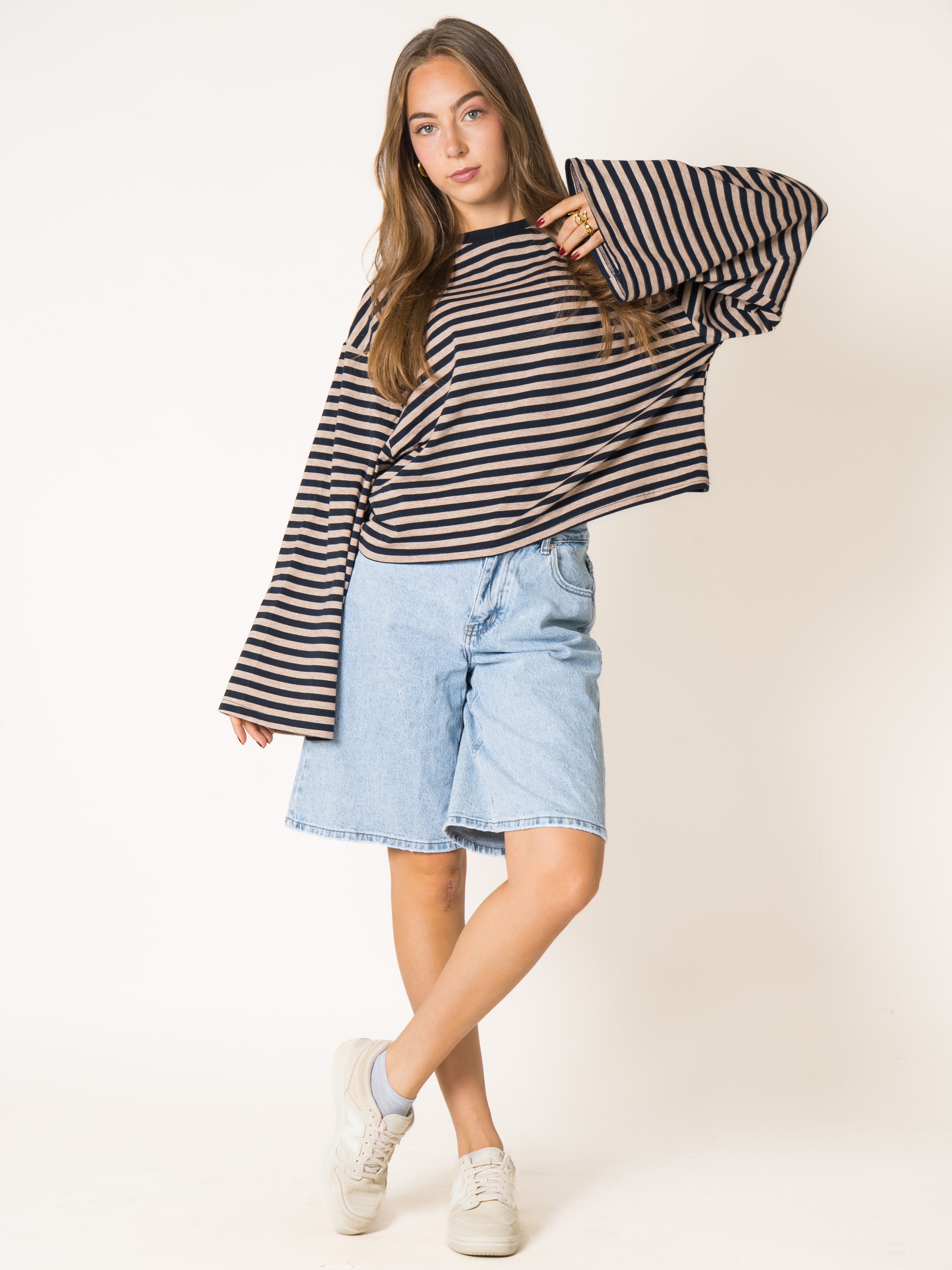 Oversized Longsleeve Marine Stripes