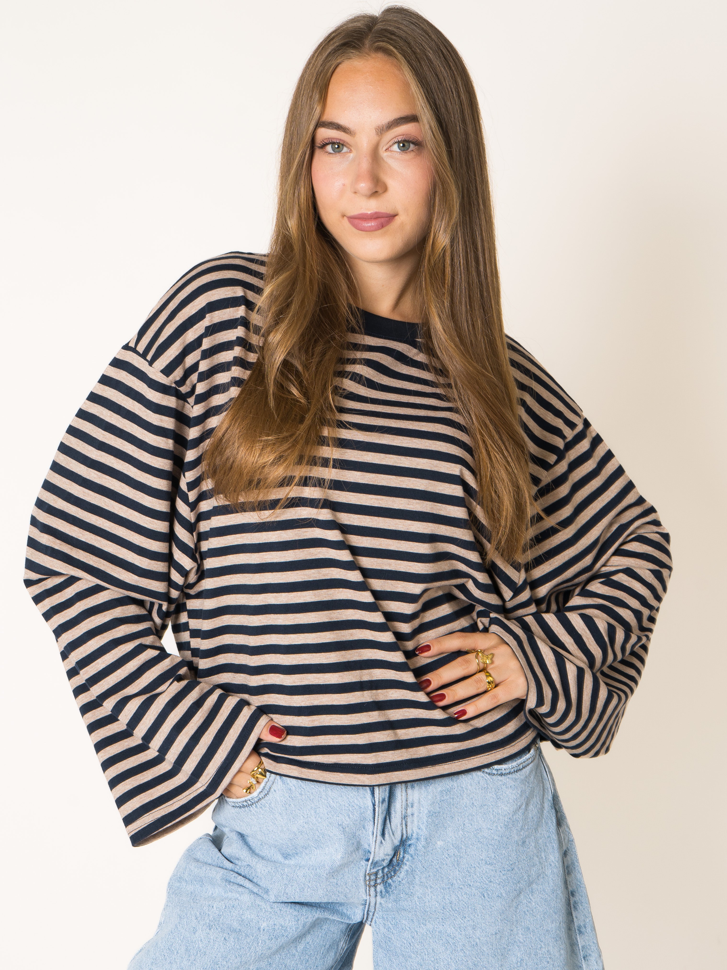 Oversized Longsleeve Marine Stripes