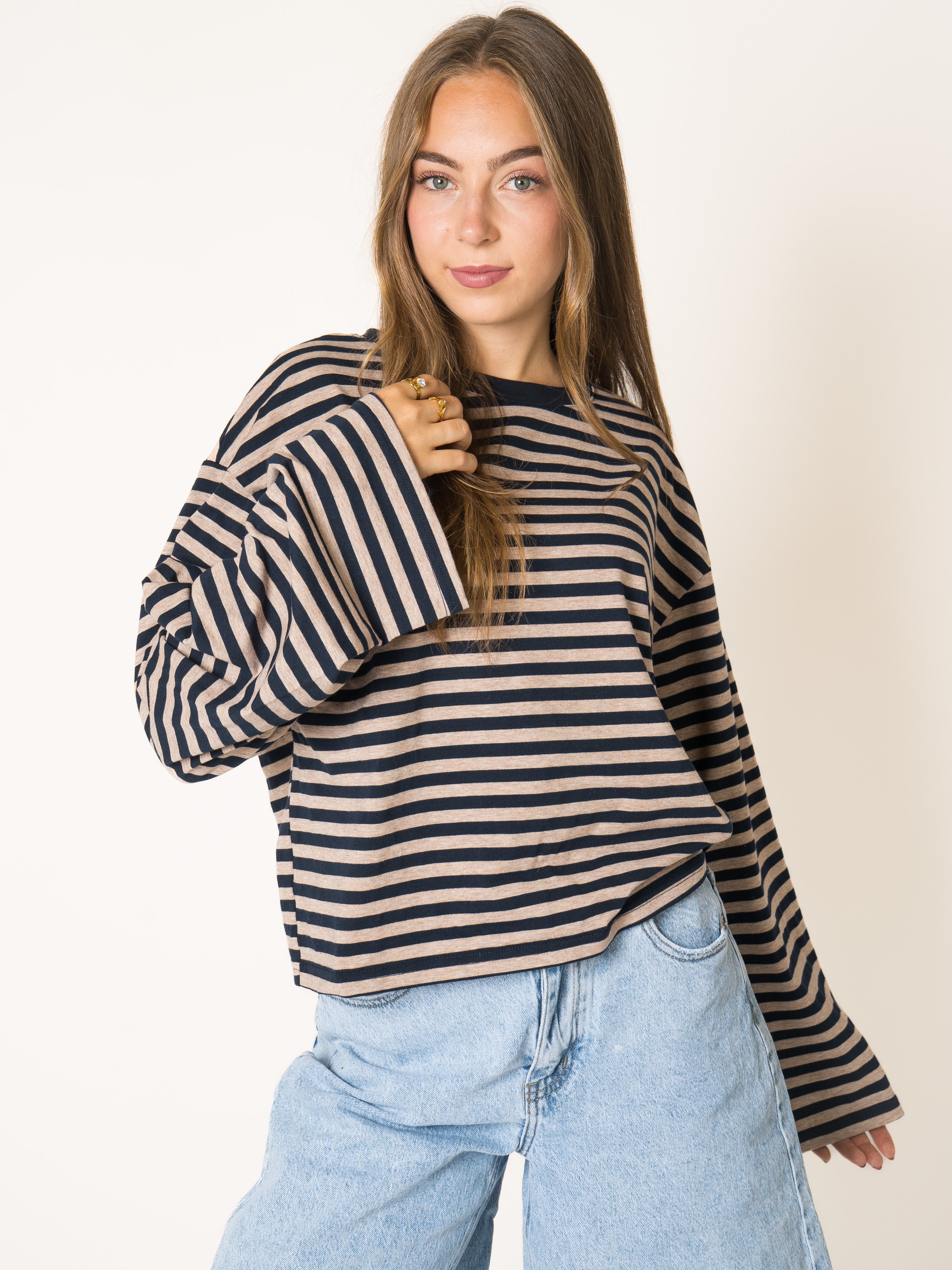Oversized Longsleeve Marine Stripes