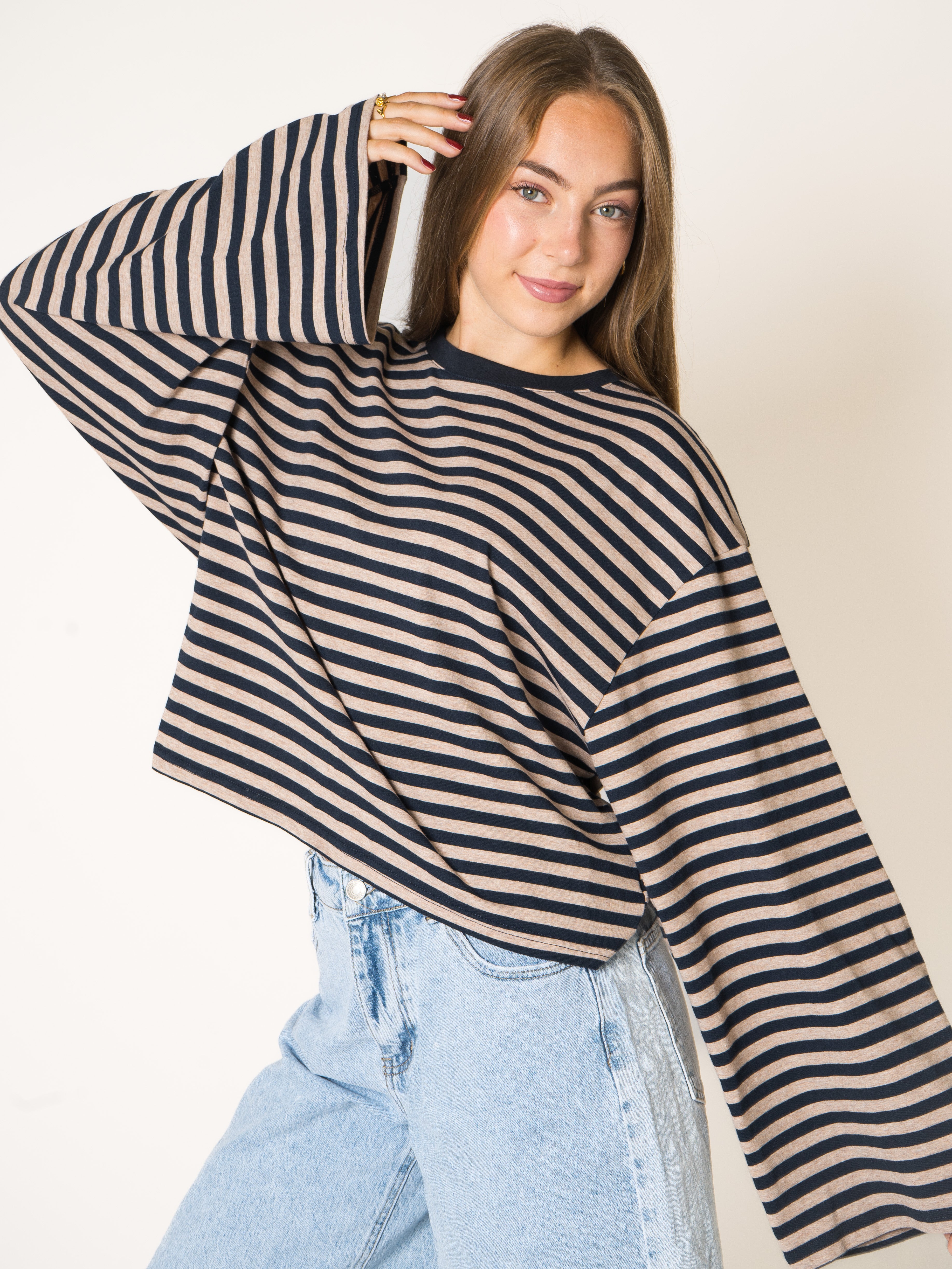 Oversized Longsleeve Marine Stripes