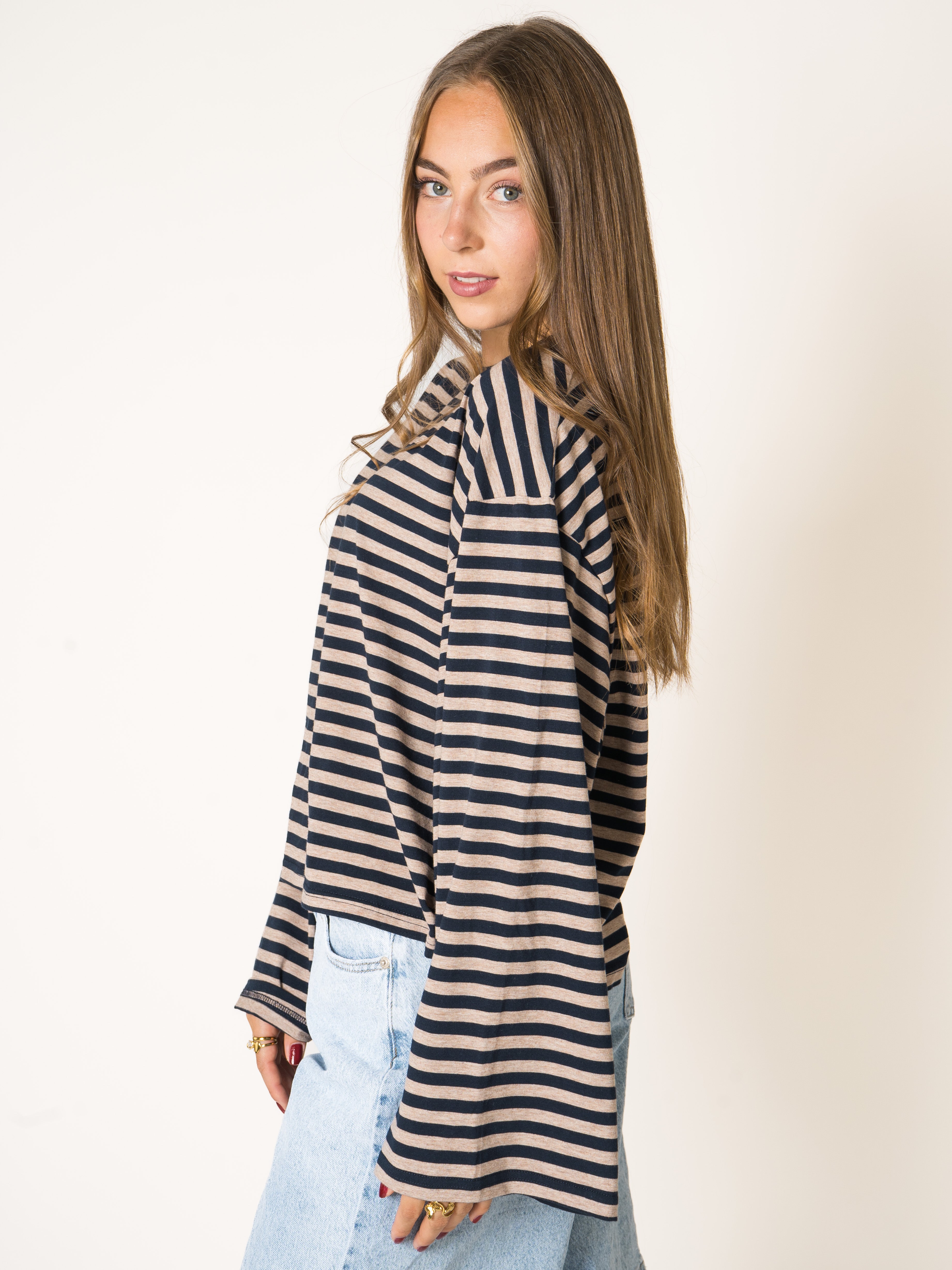 Oversized Longsleeve Marine Stripes